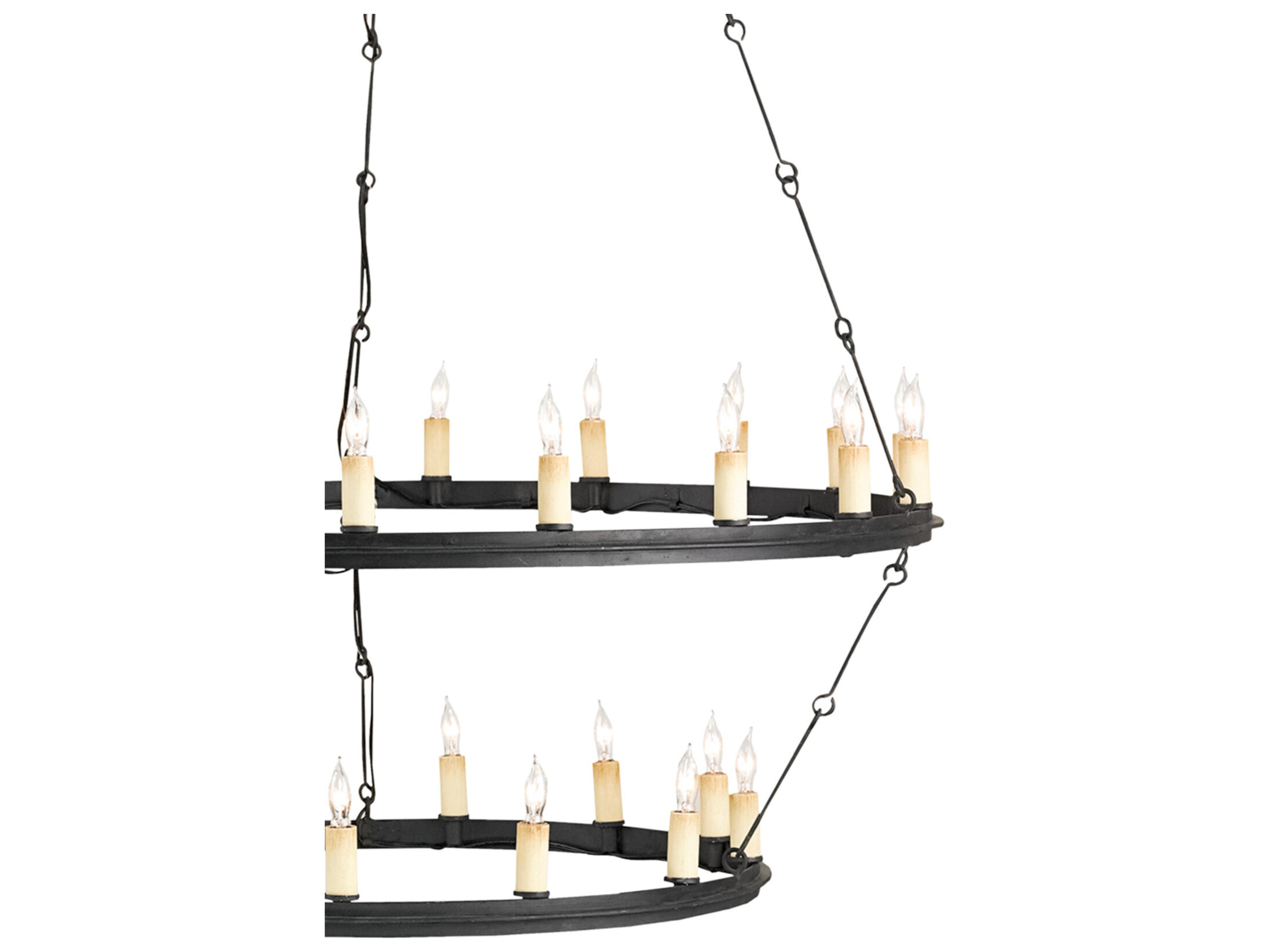 Currey & Company Toulouse 30-Light Black Smith Candelabra Chandelier