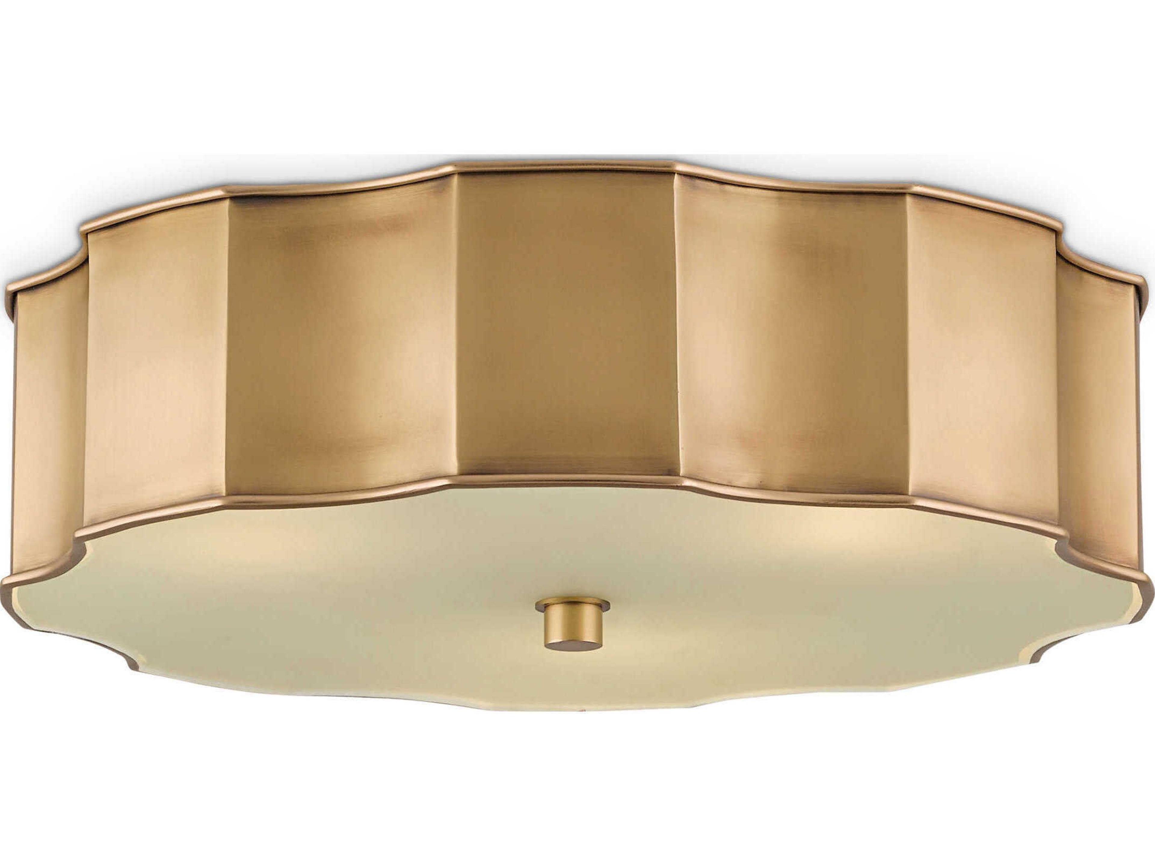 Wexford Flush Mount Ceiling Light in Antique Brass