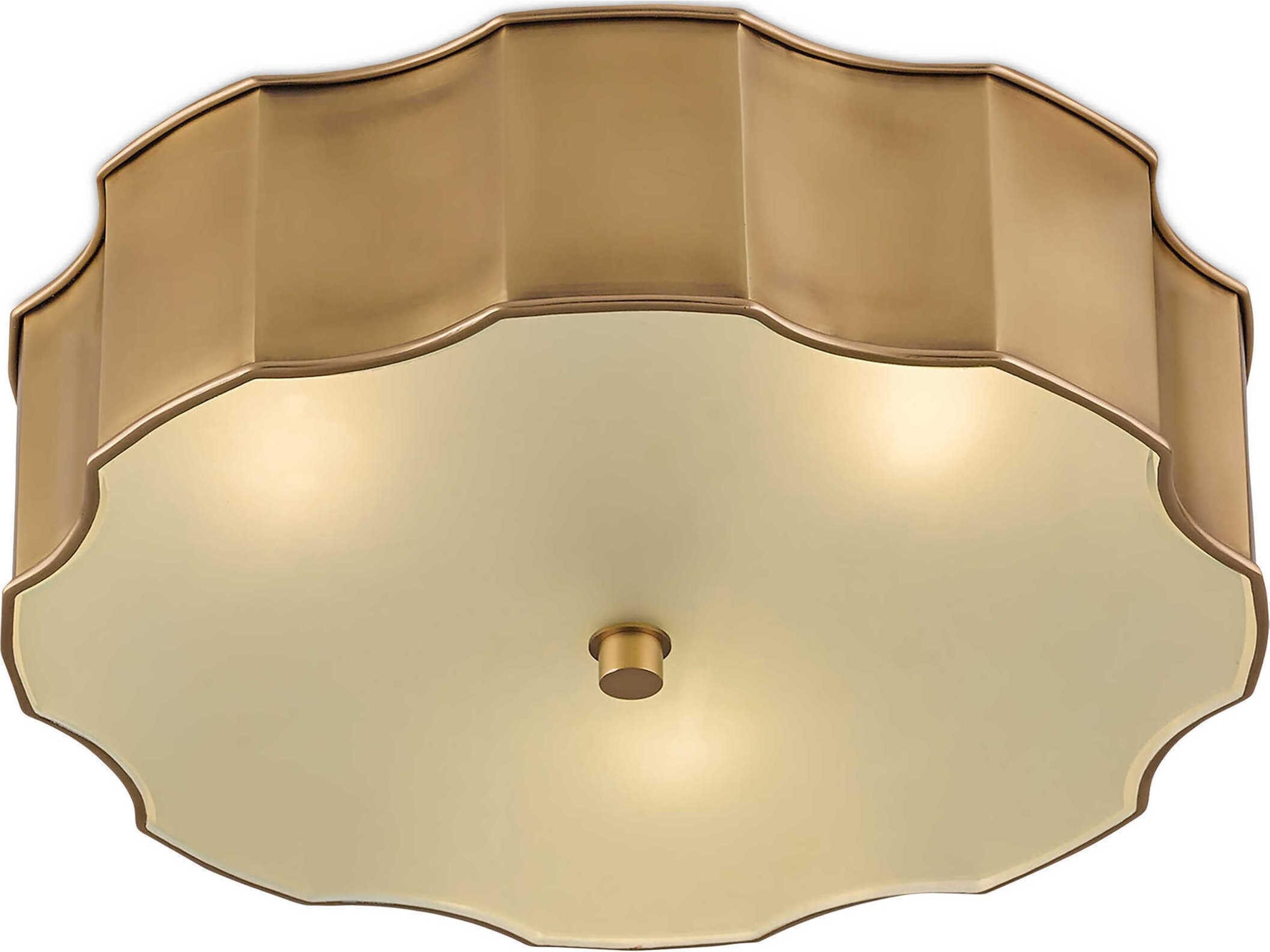 Currey & Company Wexford Antique Brass Tiered Flush Mount
