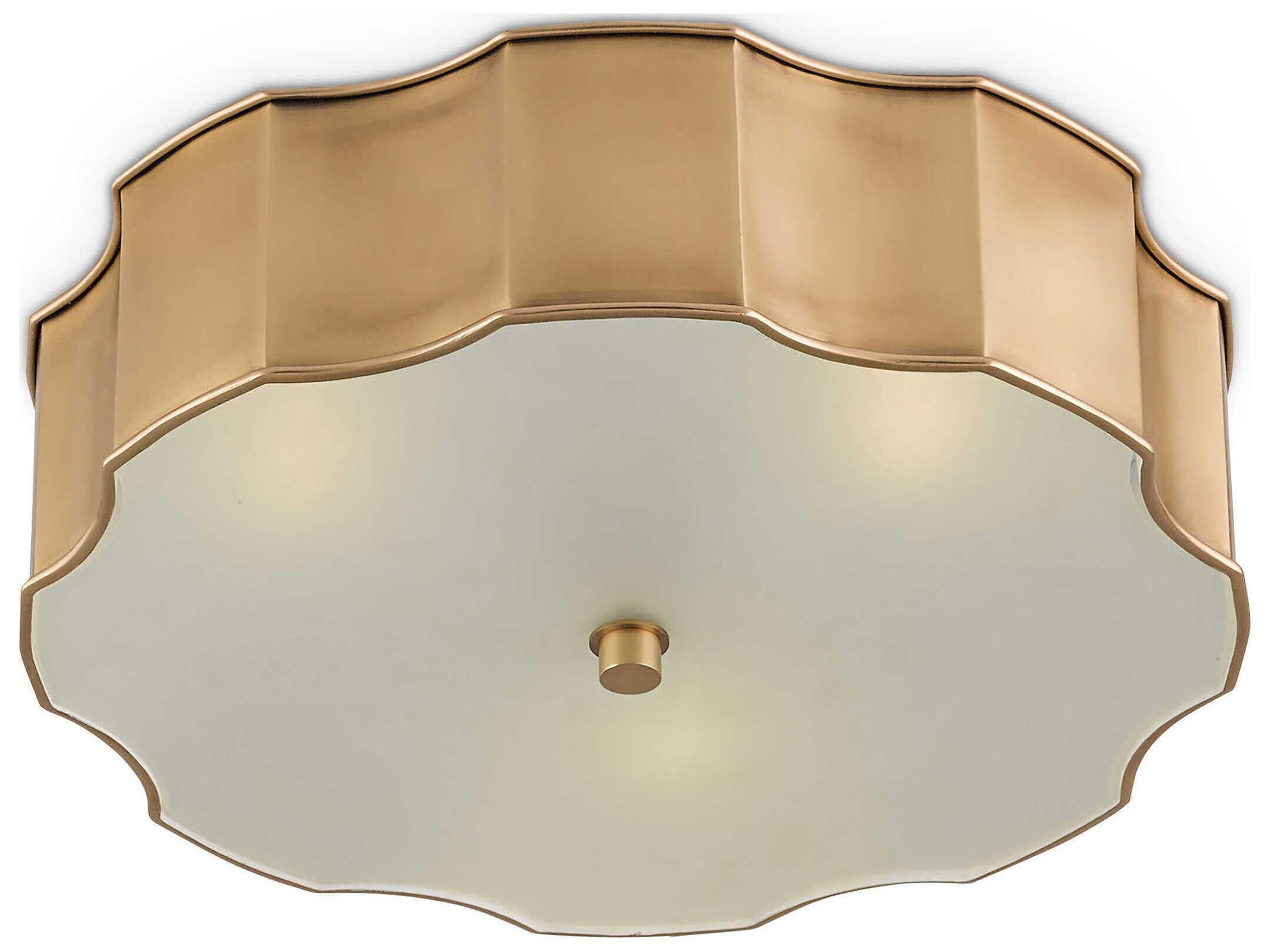 Currey & Company Wexford Antique Brass Tiered Flush Mount