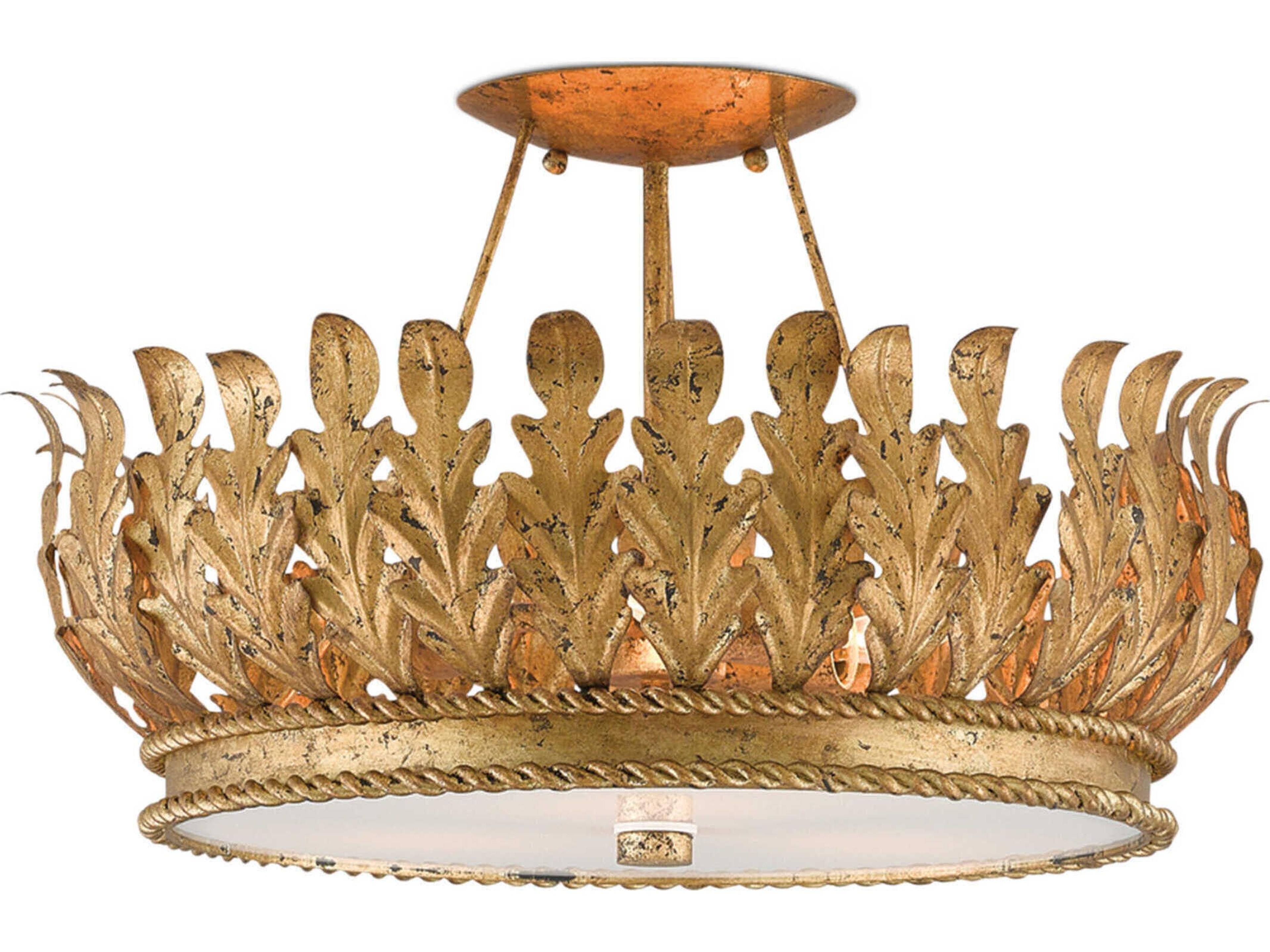 Biddulph Semi-Flush Mount Bunny Williams Gold Ceiling Light