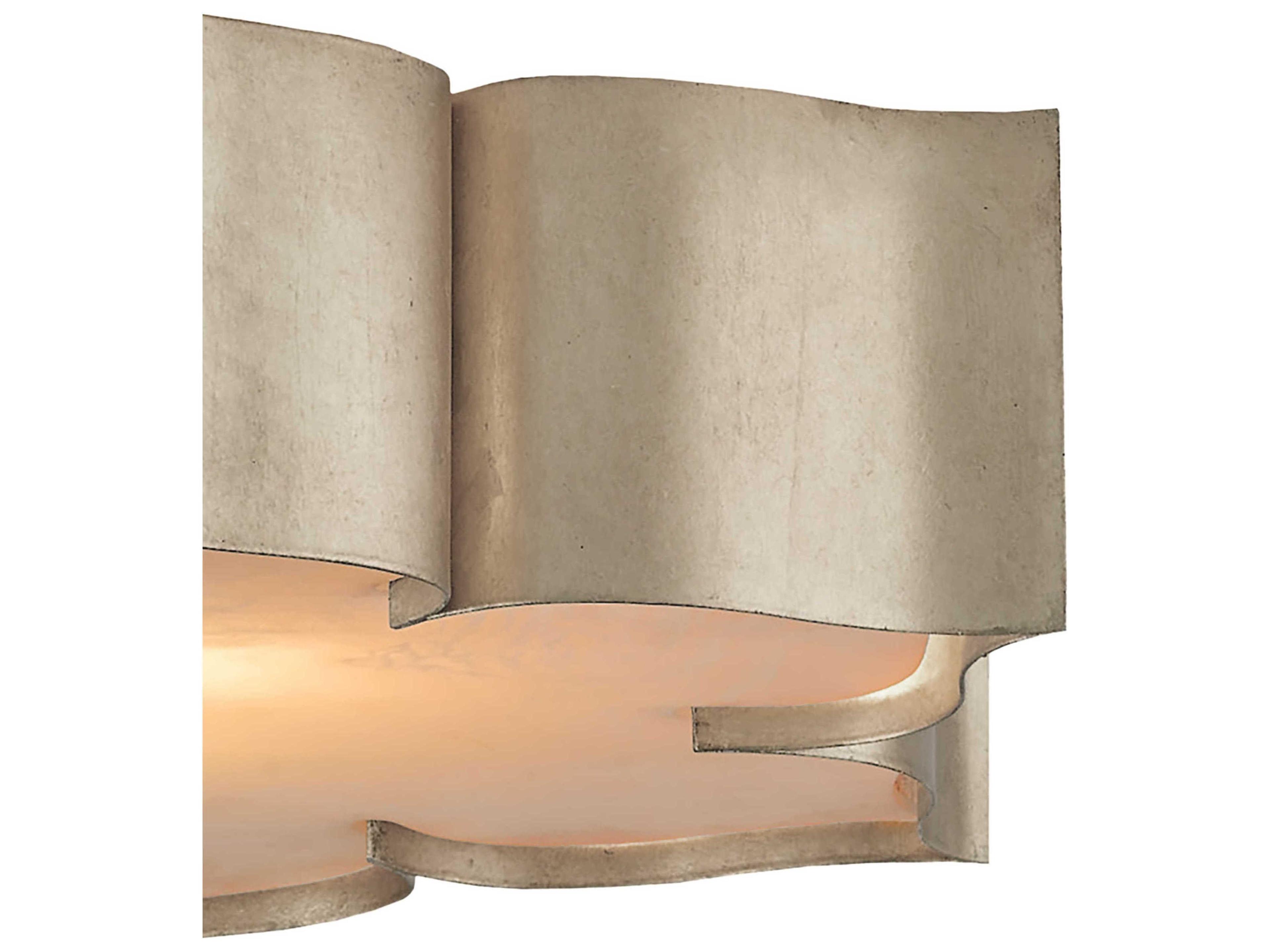 Currey & Company Grand Lotus 2-Light Contemporary Silver Leaf LED Flush Mount