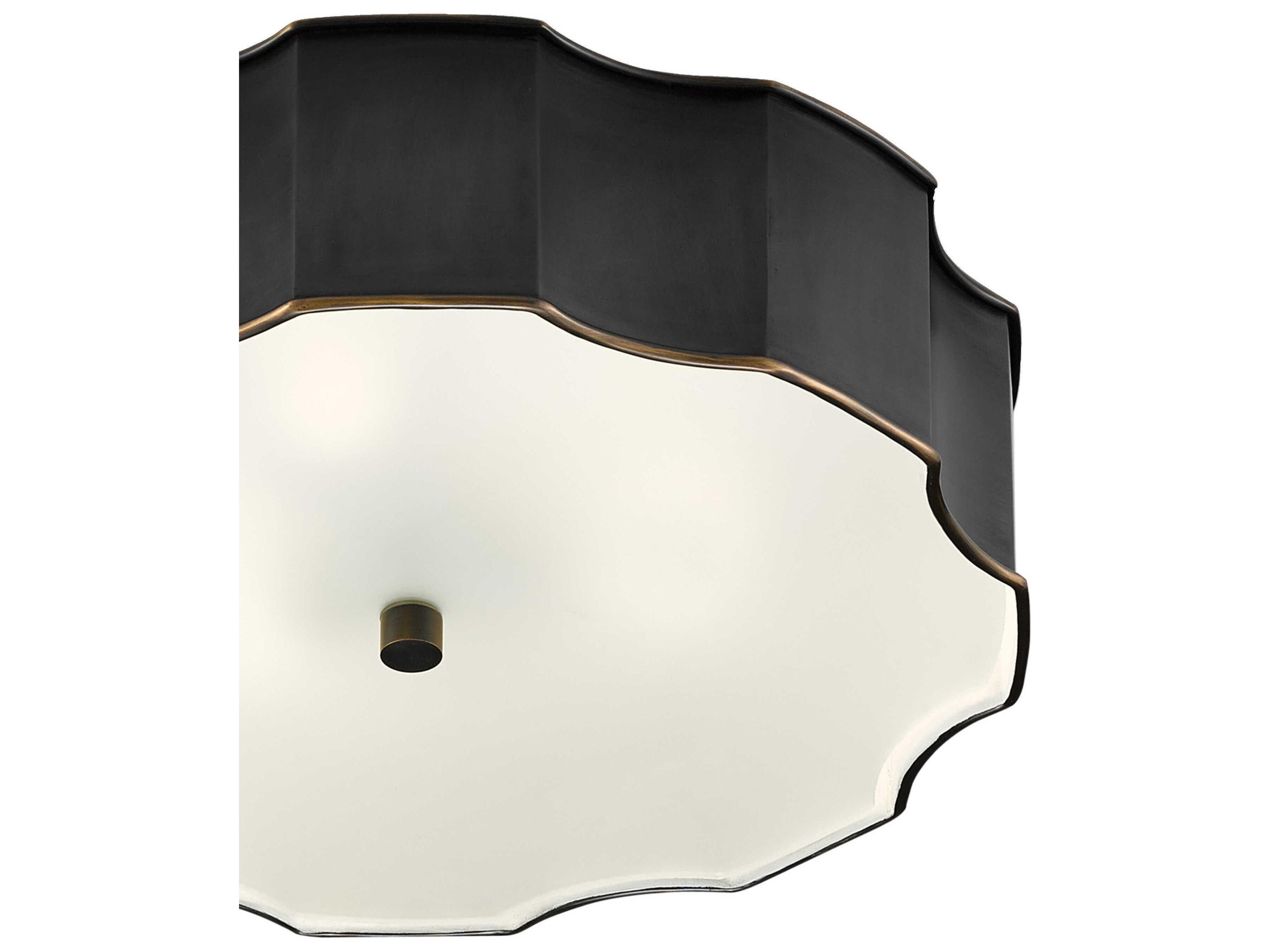 Currey & Company Wexford 3-Light Oil Rubbed Bronze Glass LED Geometric Flush Mount