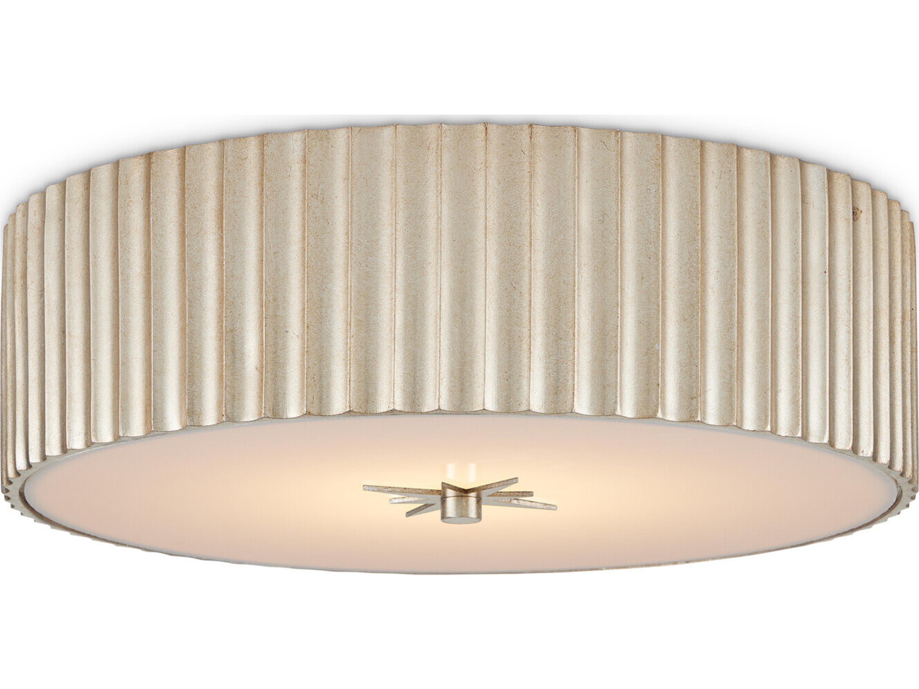 Currey & Company Caravel 1-Light Silver Leaf LED Flush Mount