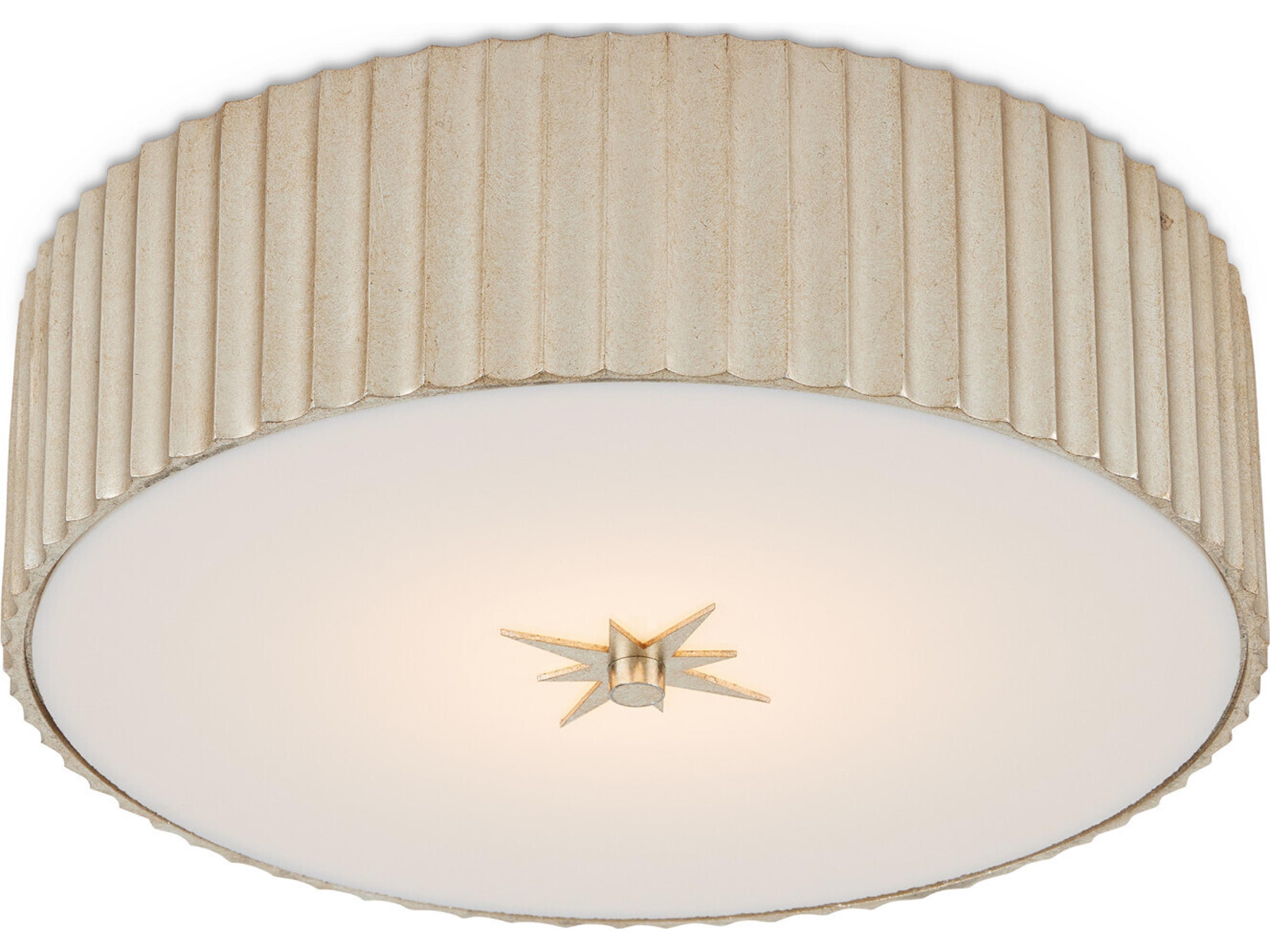 Currey & Company Caravel 1-Light Silver Leaf LED Flush Mount