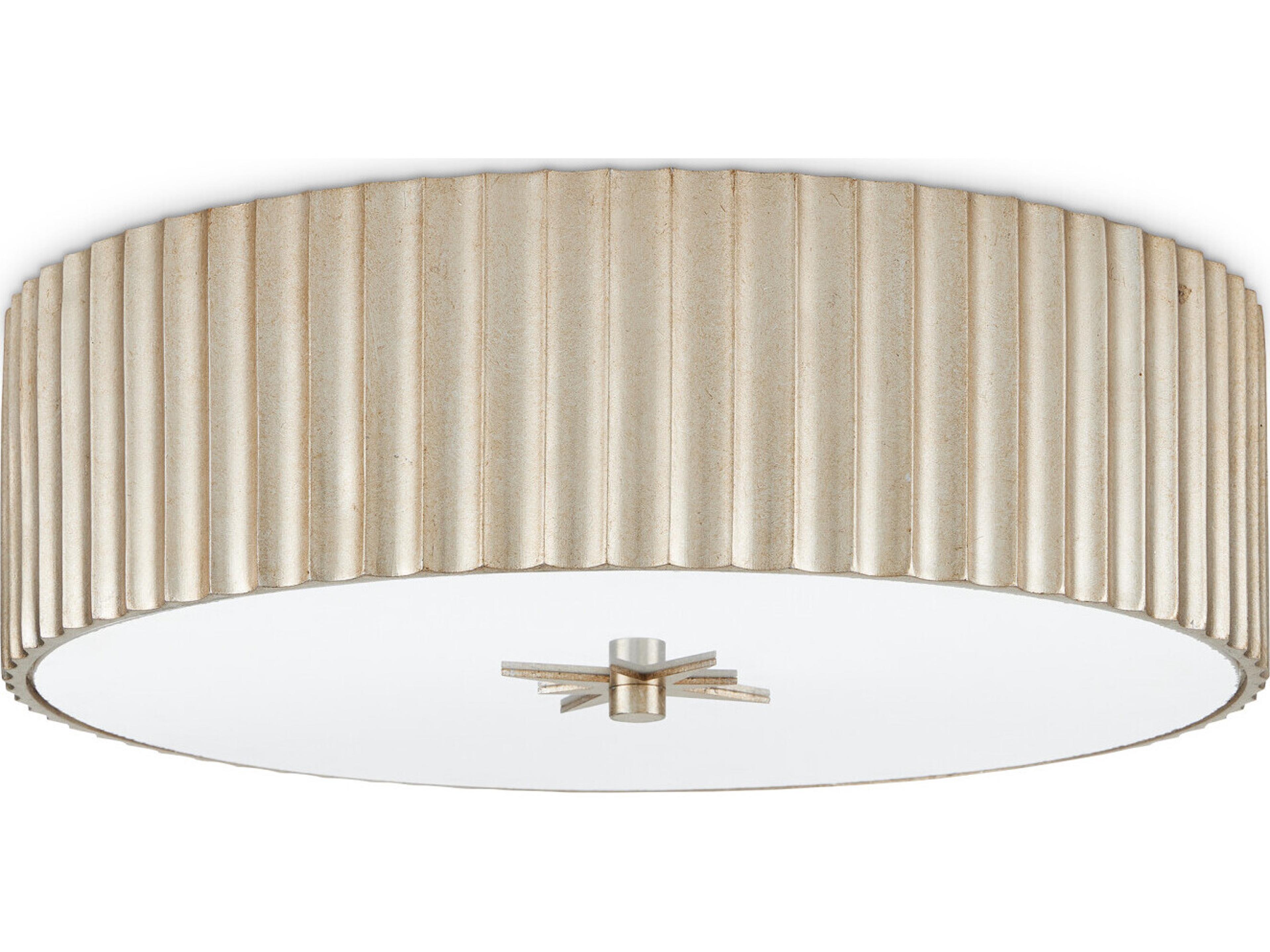 Currey & Company Caravel 1-Light Silver Leaf LED Flush Mount