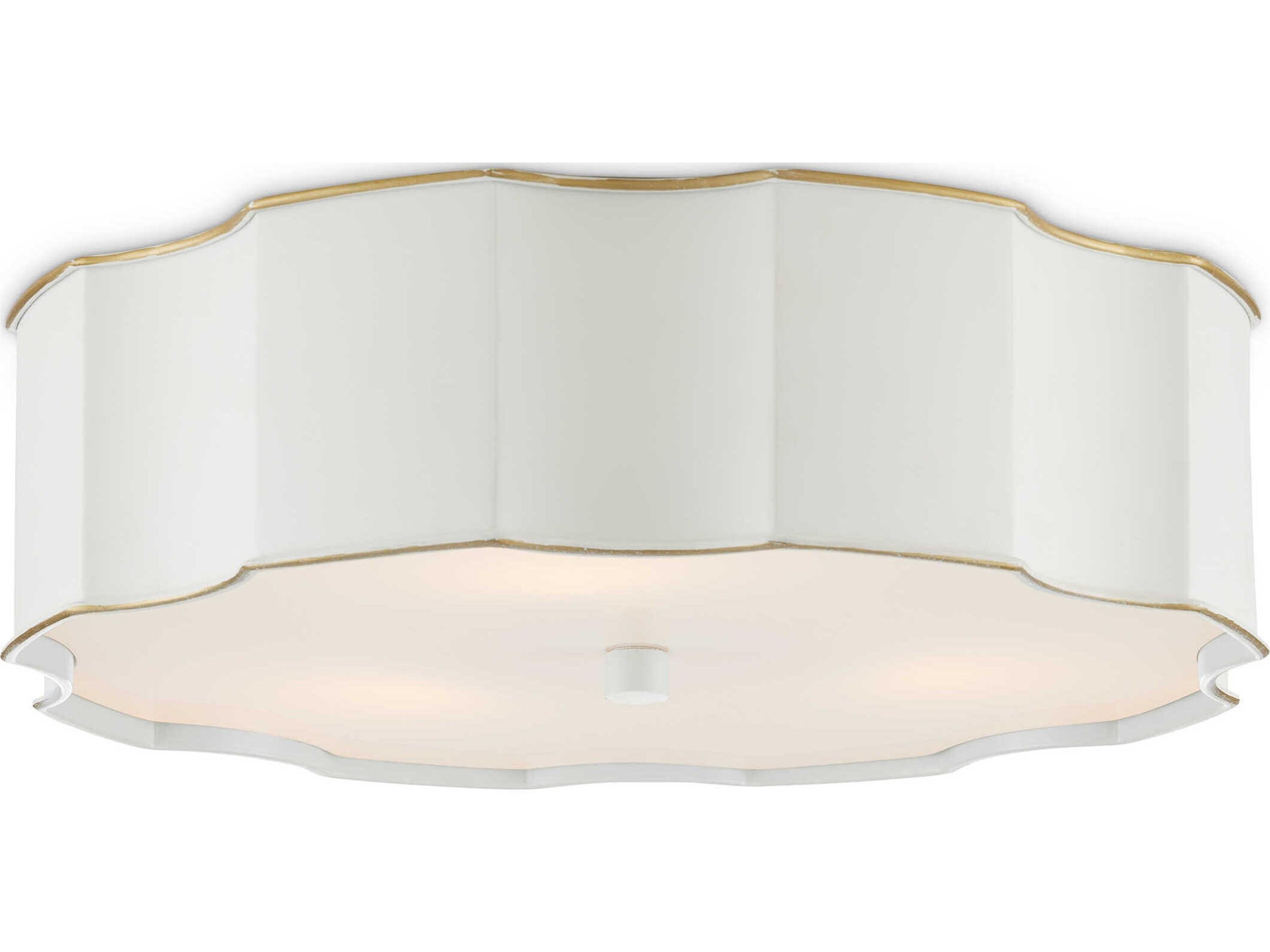 Currey & Company Wexford 3-Light Snow White Gold LED Flush Mount