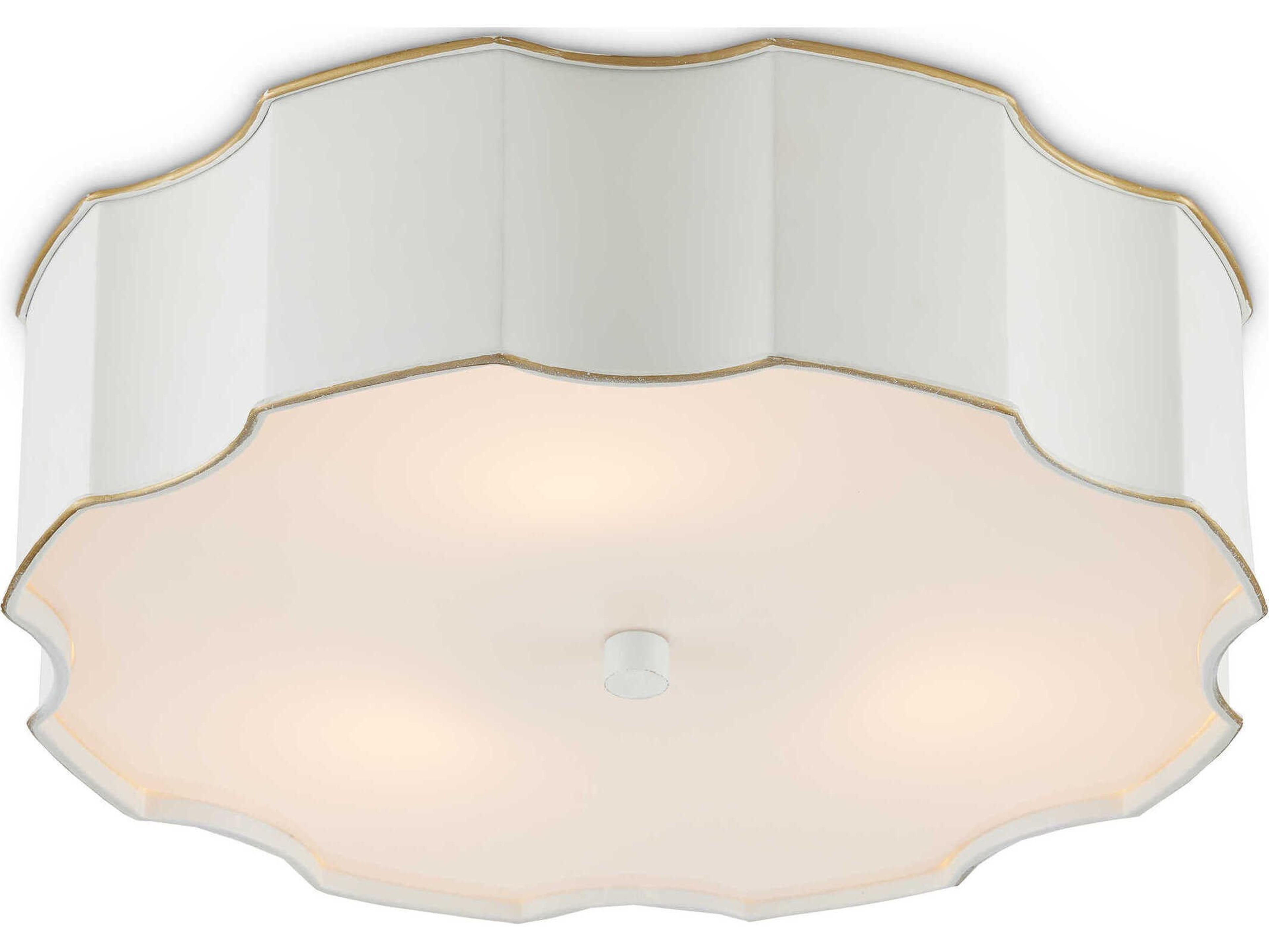 Currey & Company Wexford 3-Light Snow White Gold LED Flush Mount