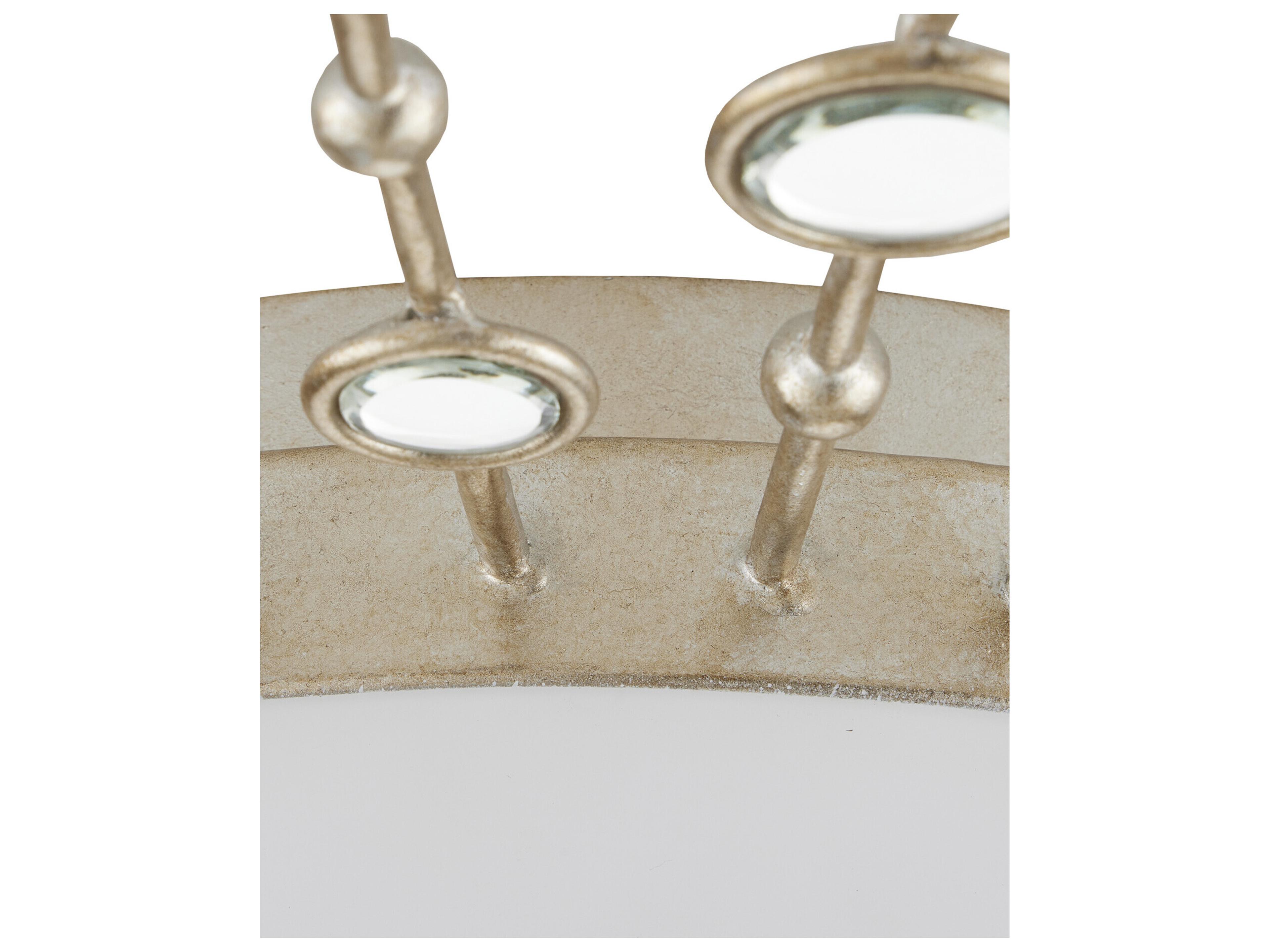 Currey & Company Planisphere 1-Light Silver Leaf Glass LED Flush Mount