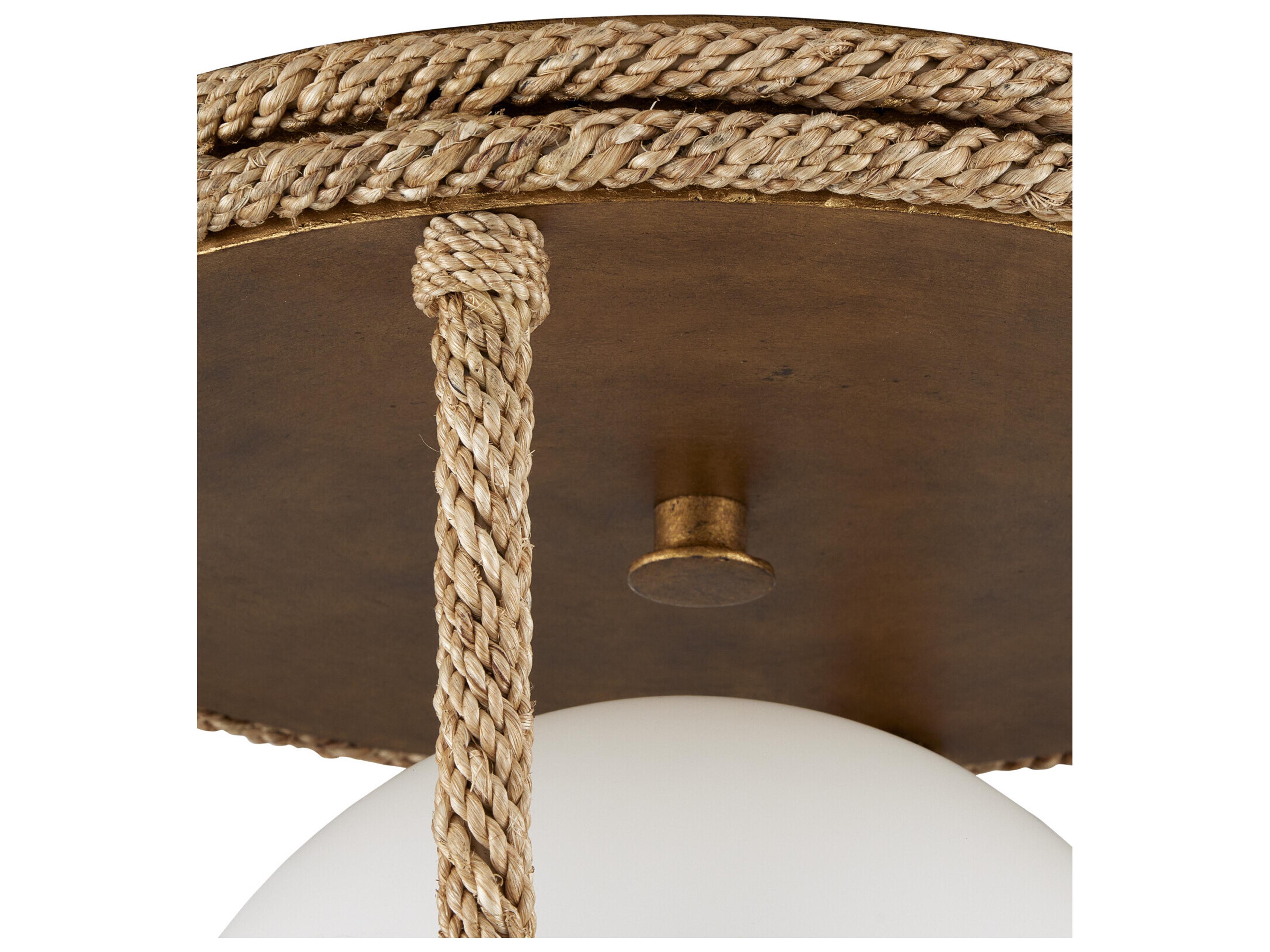 Currey & Company Passageway 1-Light Natural Dorado Gold Brown Glass Globe Semi Flush Mount