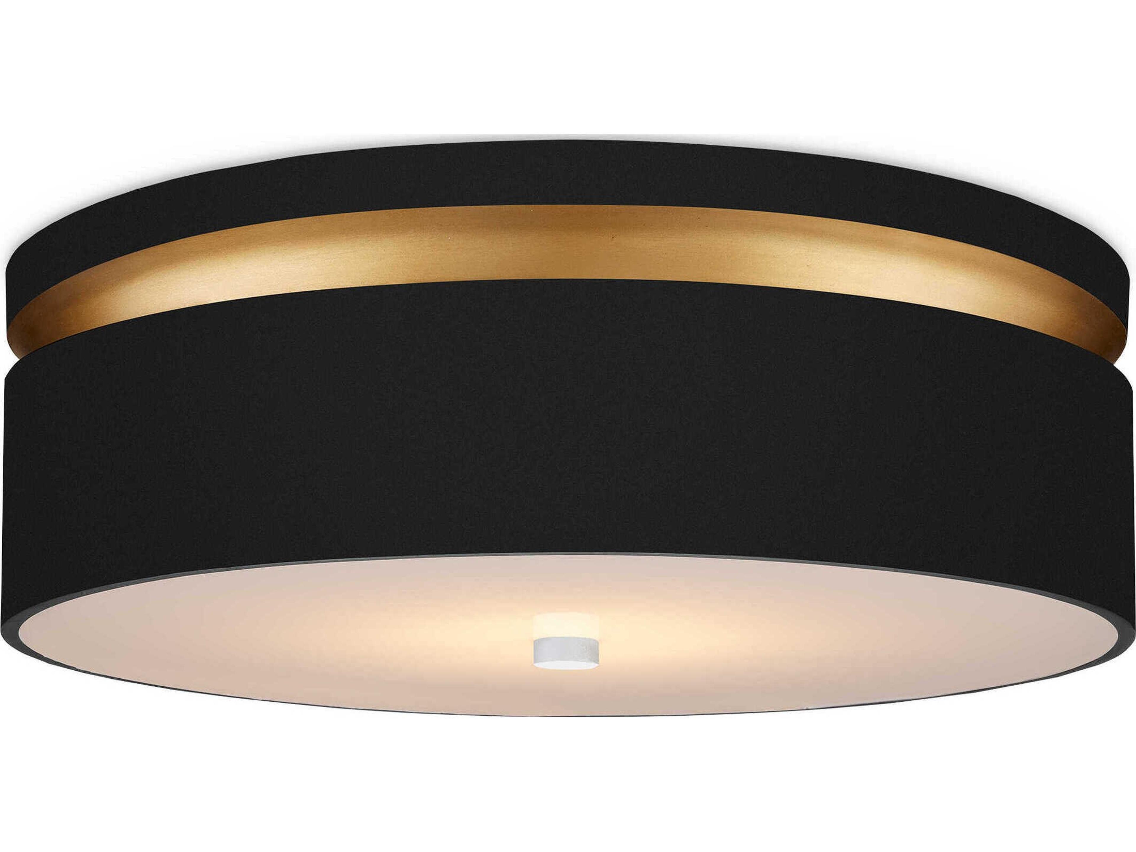 Serenity 1-Light Satin Black Contemporary Gold LED Flush Mount