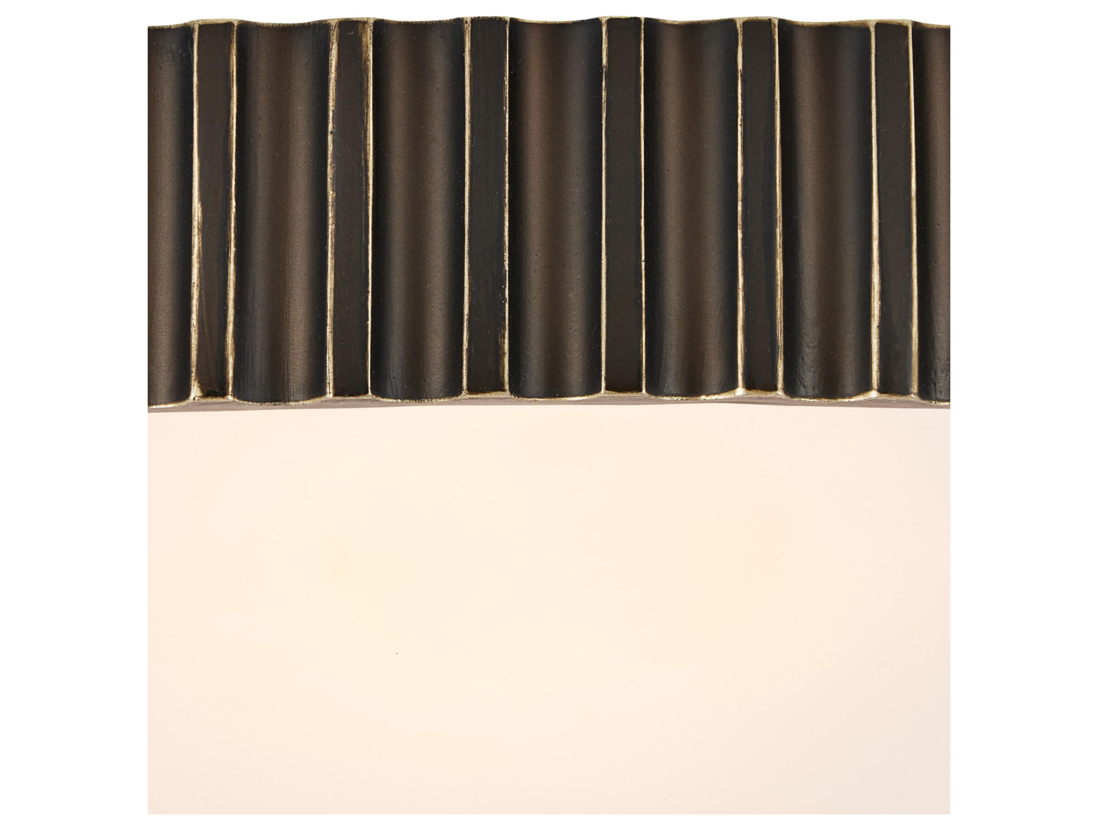 Currey & Company Bryce 1-Light Oil Rubbed Bronze White Drum Flush Mount