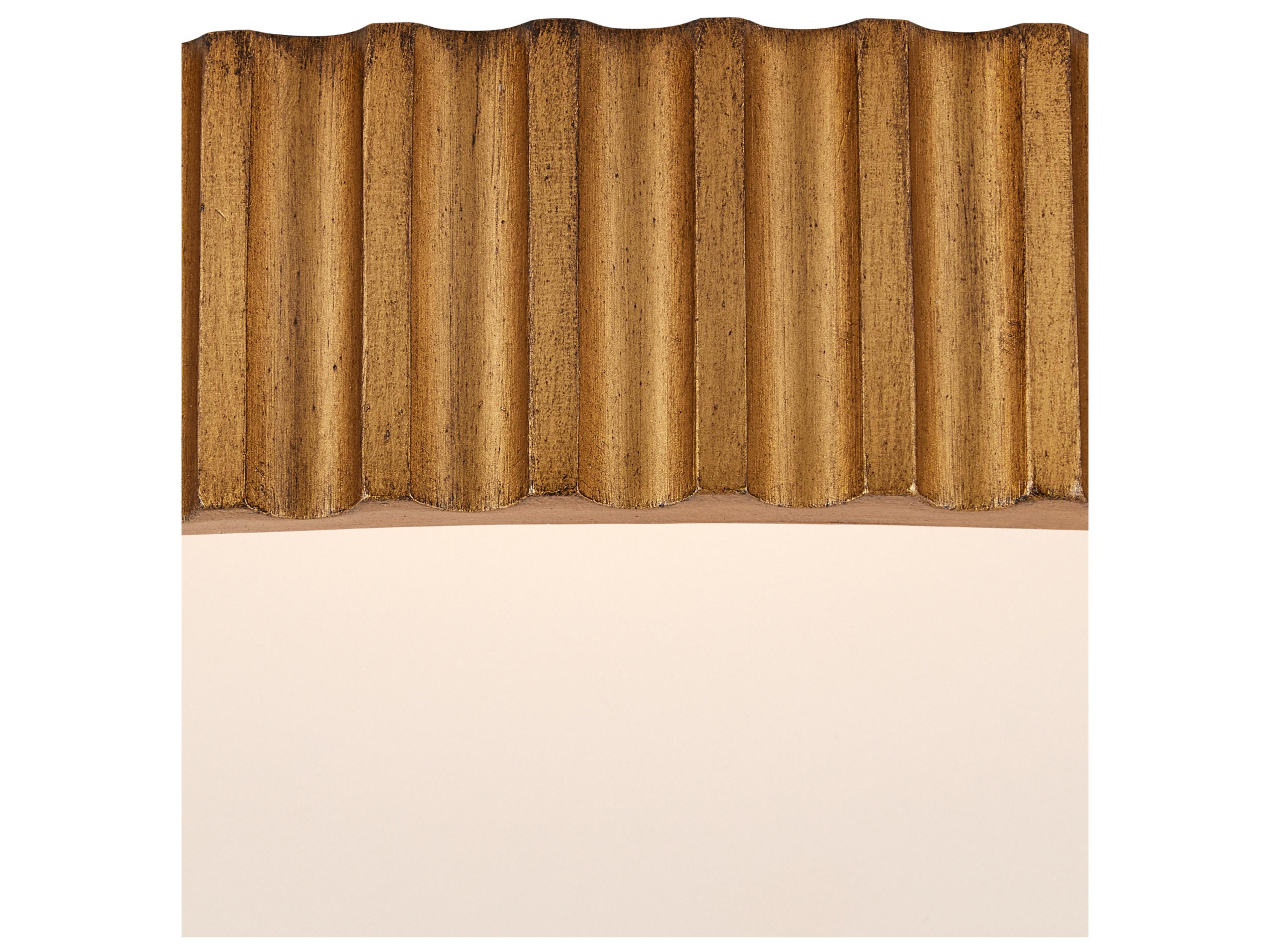 Currey & Company Bryce 1-Light Gold White Drum Flush Mount