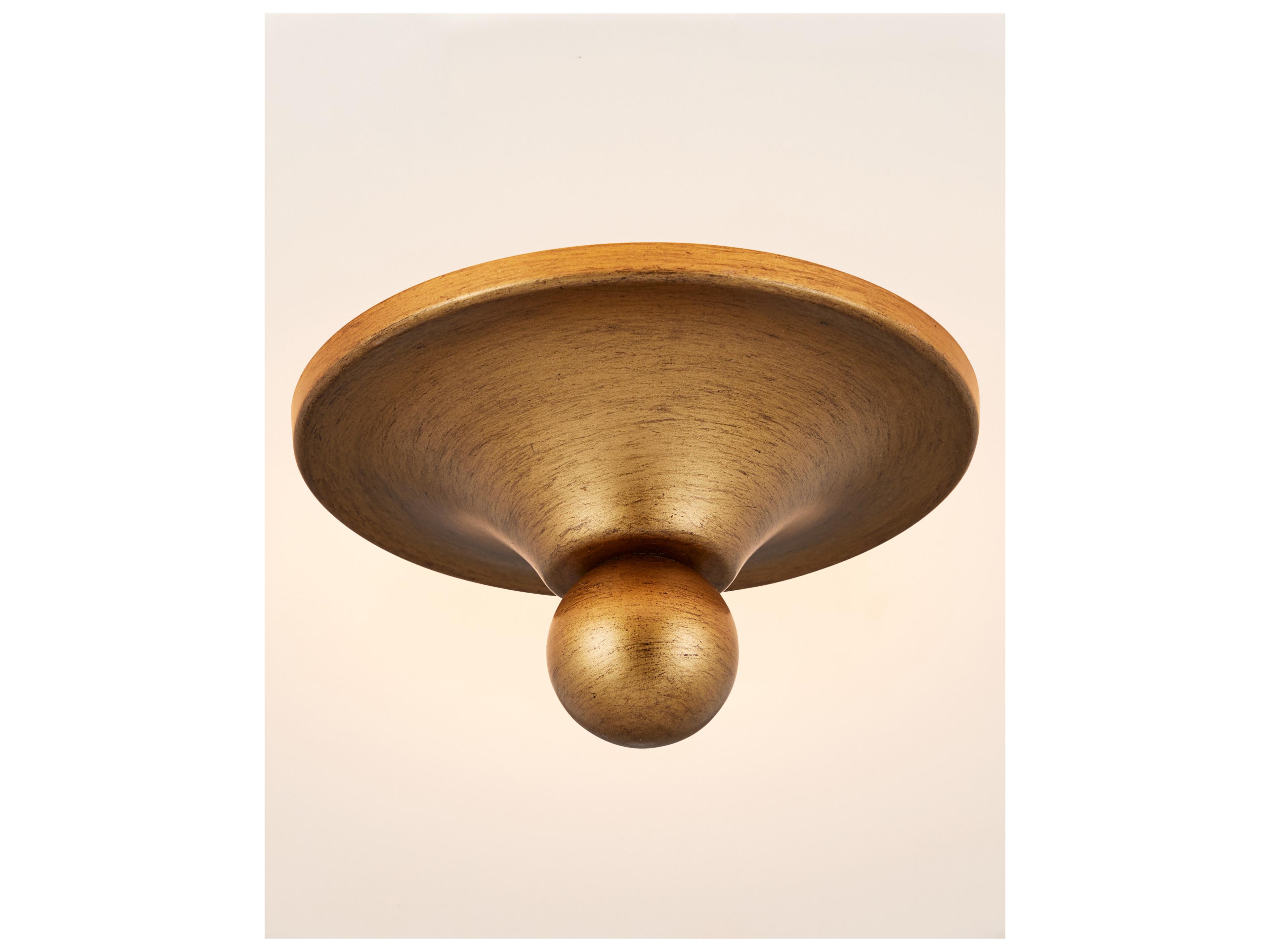 Currey & Company Bryce 1-Light Gold White Drum Flush Mount