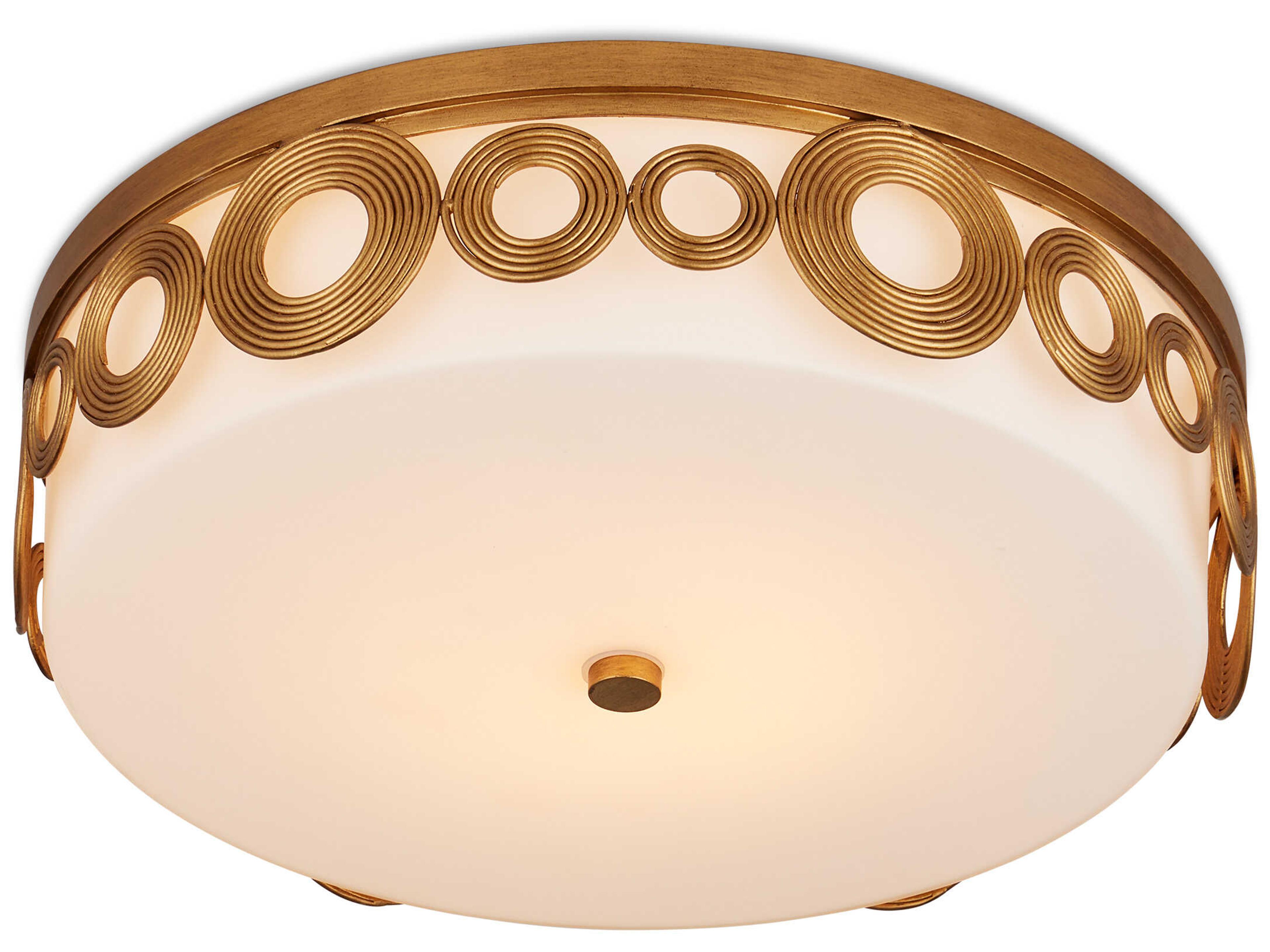 Currey & Company Gyges 1-Light Brass Drum Flush Mount