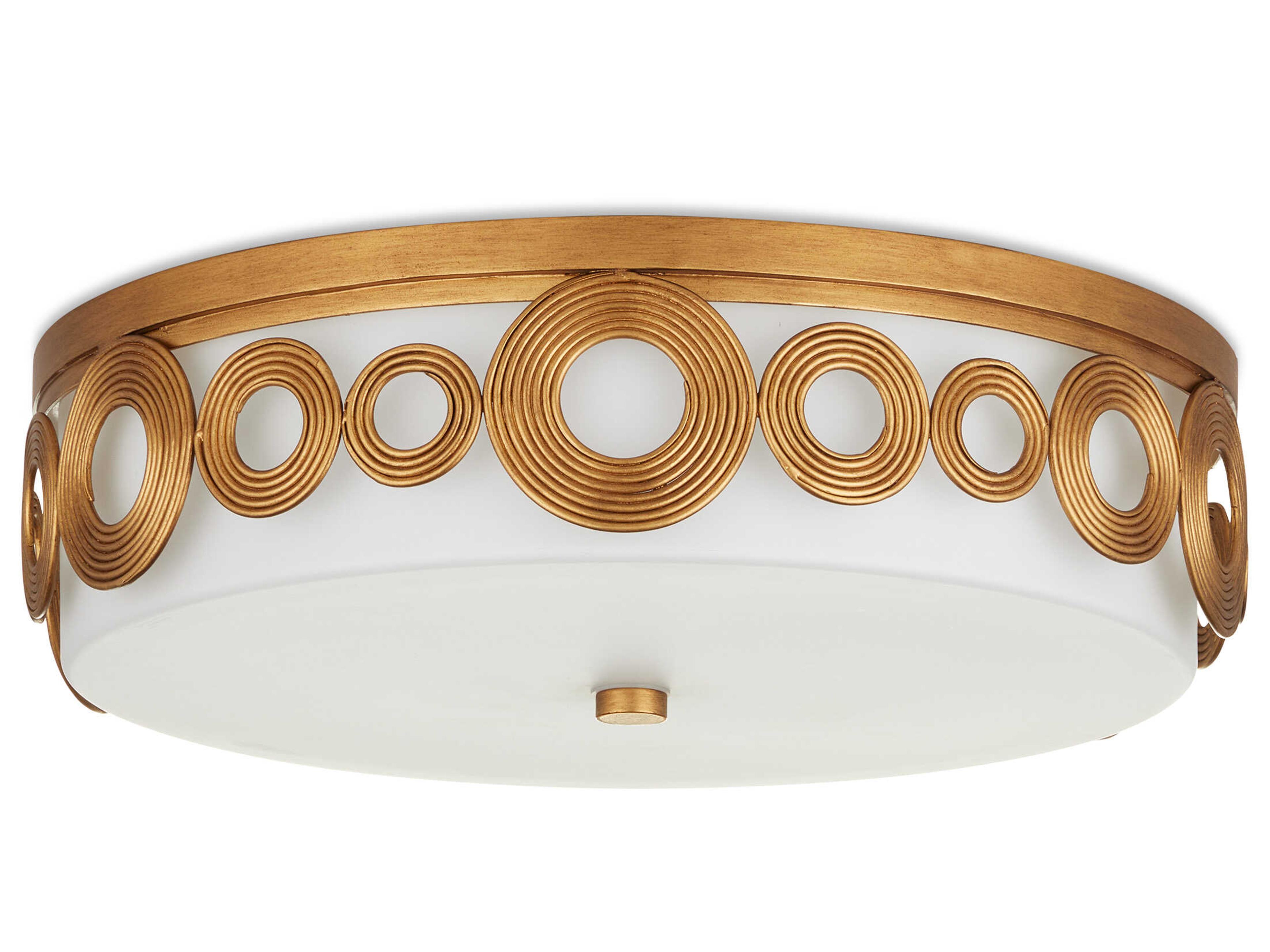 Currey & Company Gyges 1-Light Brass Drum Flush Mount