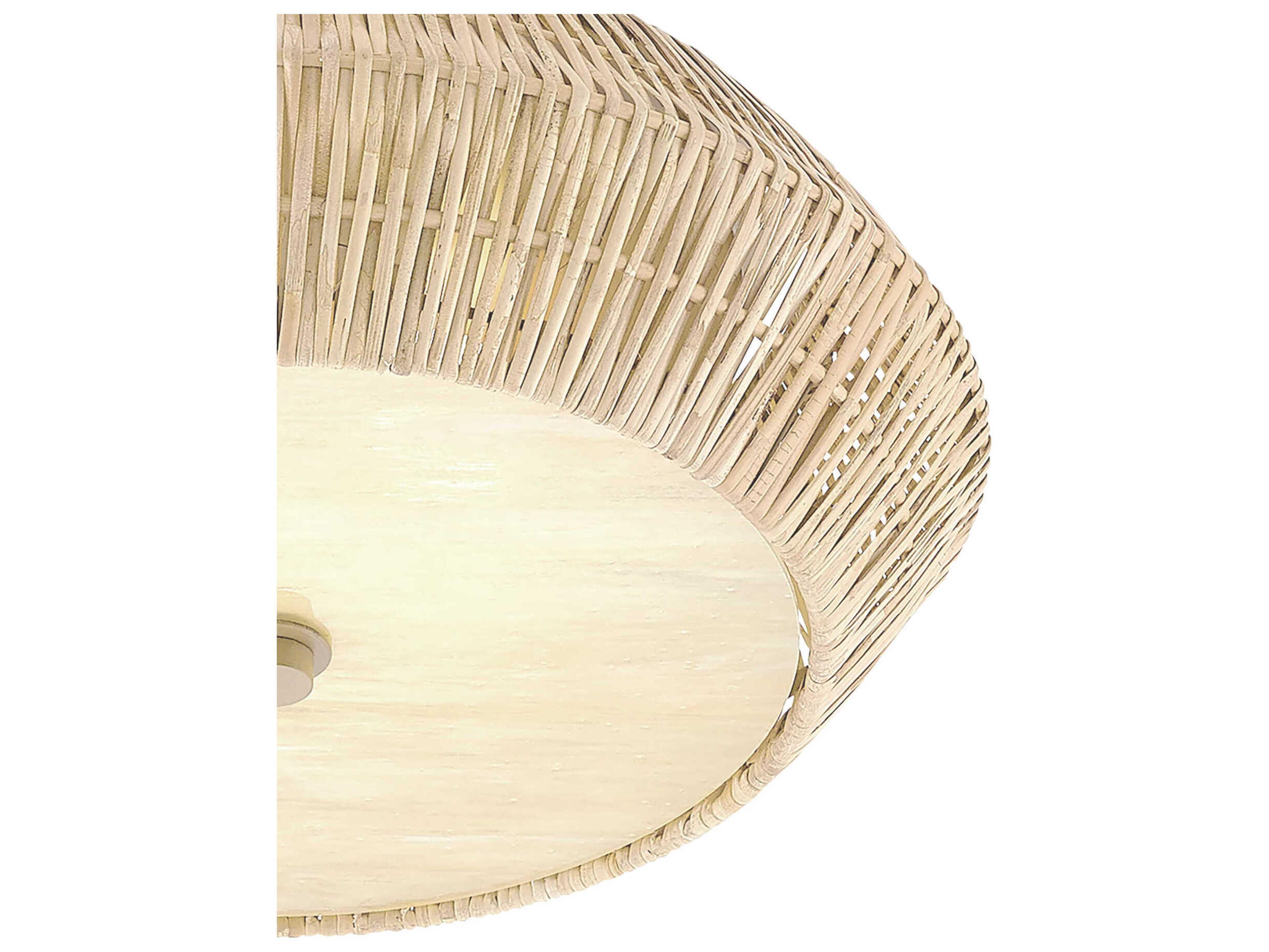 Currey & Company Antibes 2-Light Bleached Natural Snow White Flush Mount