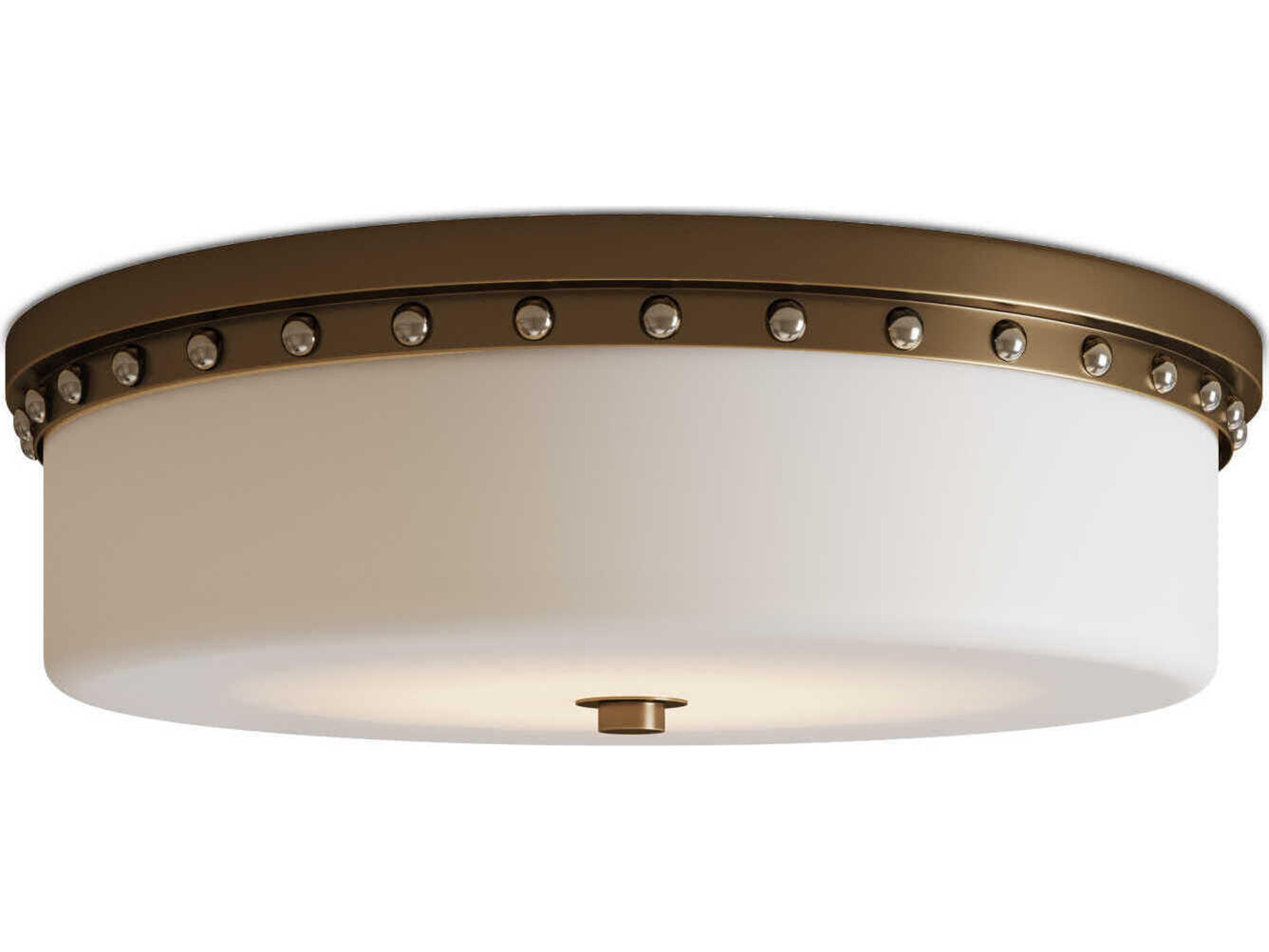 Currey & Company Barnabe 1-Light White Antique Brass Polished Nickel Flush Mount