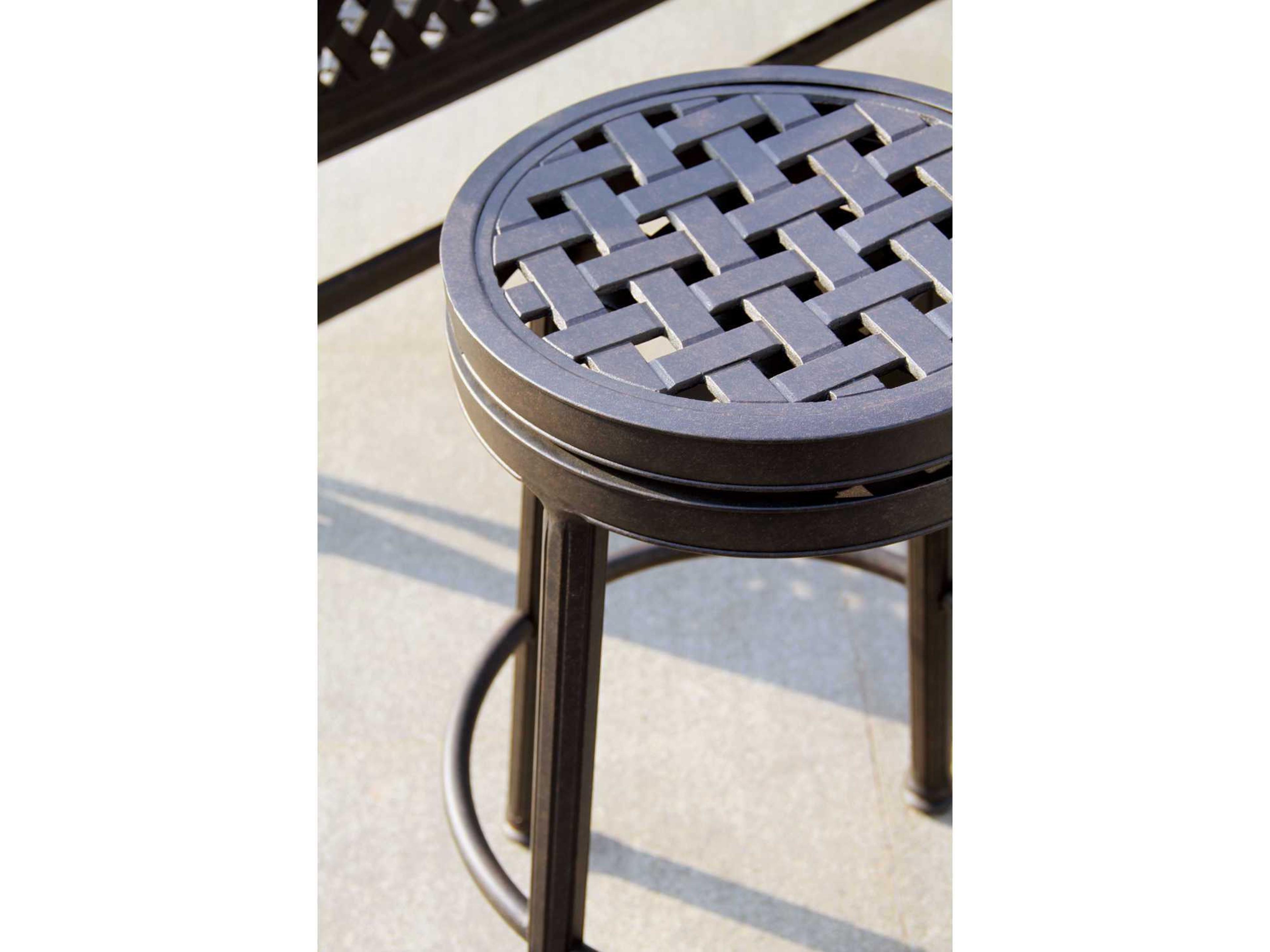 Darlee Outdoor Living Backless Cast Aluminum Antique Bronze Round Swivel Bar Stool