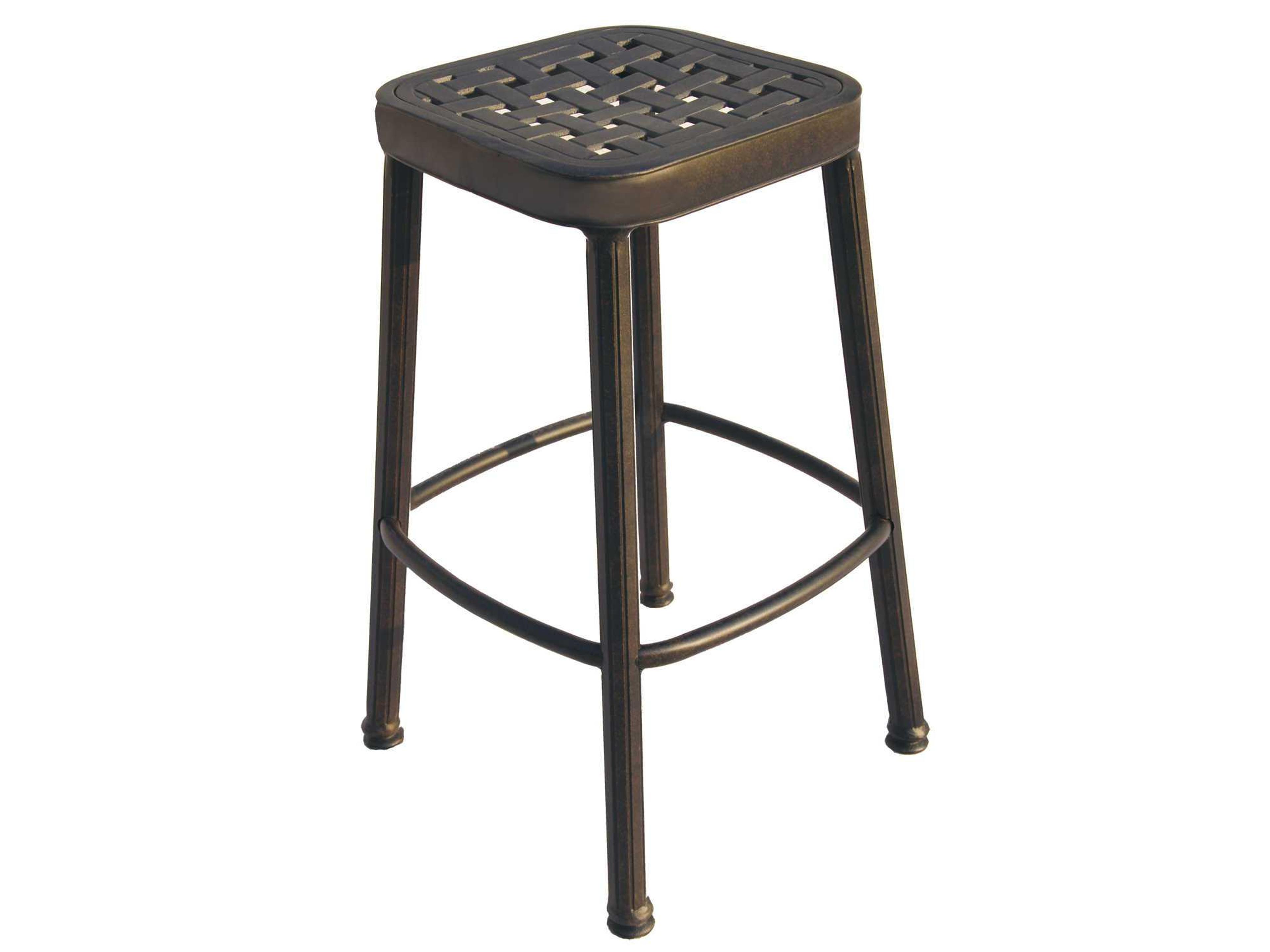 Backless Cast Aluminum Antique Bronze Square Bar Stool