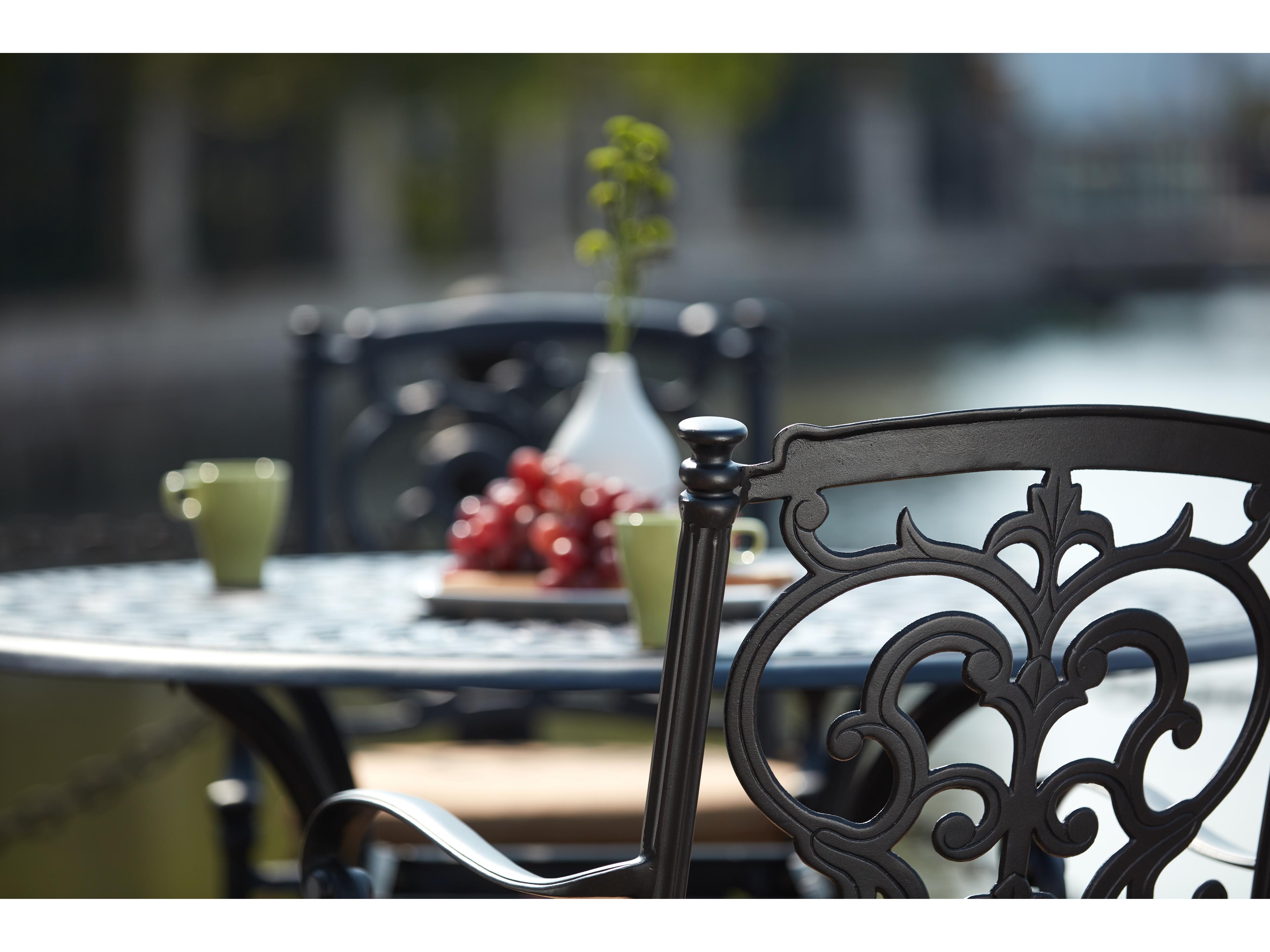 Darlee Outdoor Living Santa Barbara Cast Aluminum 5-Piece Dining Set with Cushions and 48'' Round Dining Table