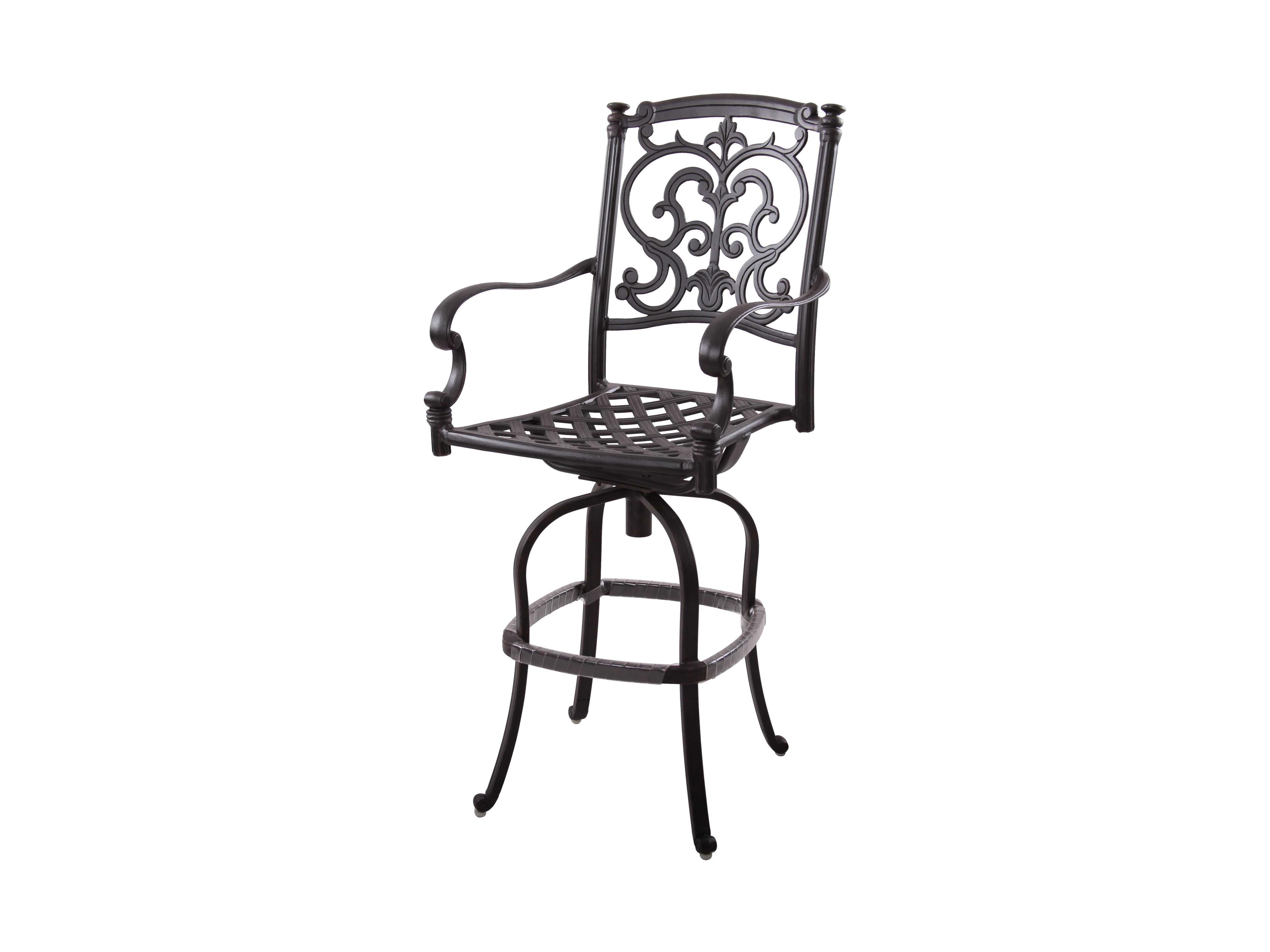 Darlee Outdoor Living Santa Barbara Antique Bronze Cast Aluminum Swivel Bar Stool