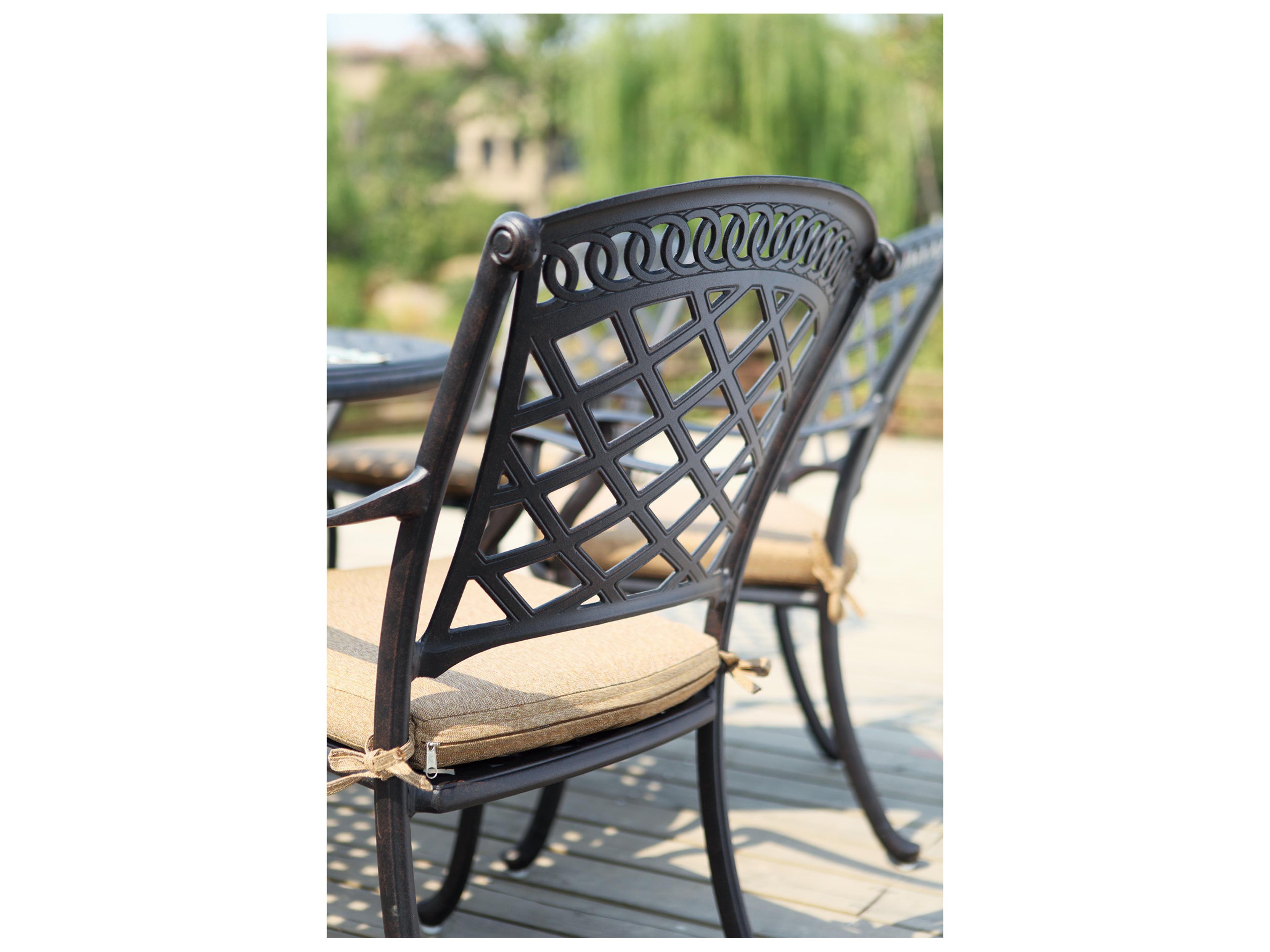 Darlee Outdoor Living Sedona Cast Aluminum 10-Piece Dining Set with Cushions and 71'' Round Dining Table and Lazy Susan