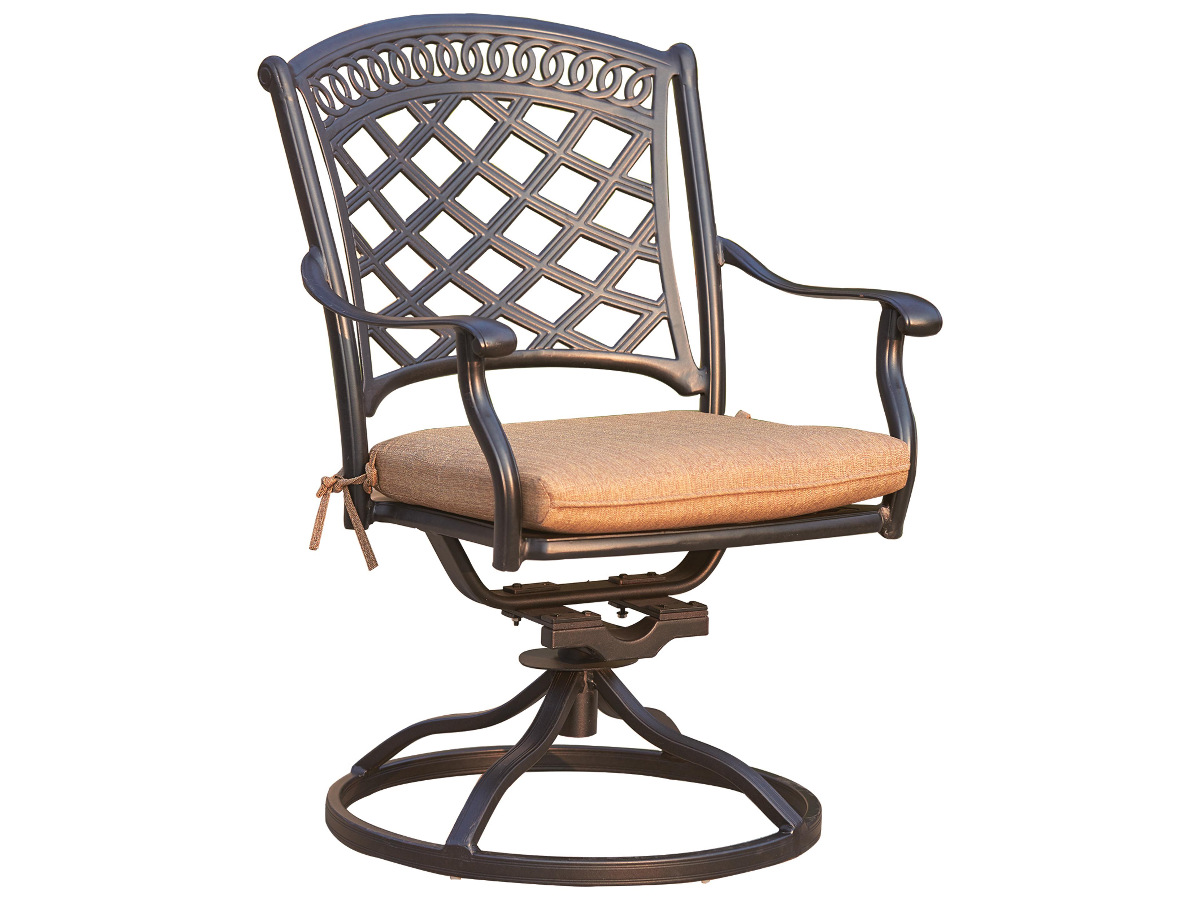 Darlee Outdoor Living Sedona Cast Aluminum 7-Piece Dining Set (with 2 Swivel Rockers) with Cushions and 42 x 72'' Rectangular Dining Table