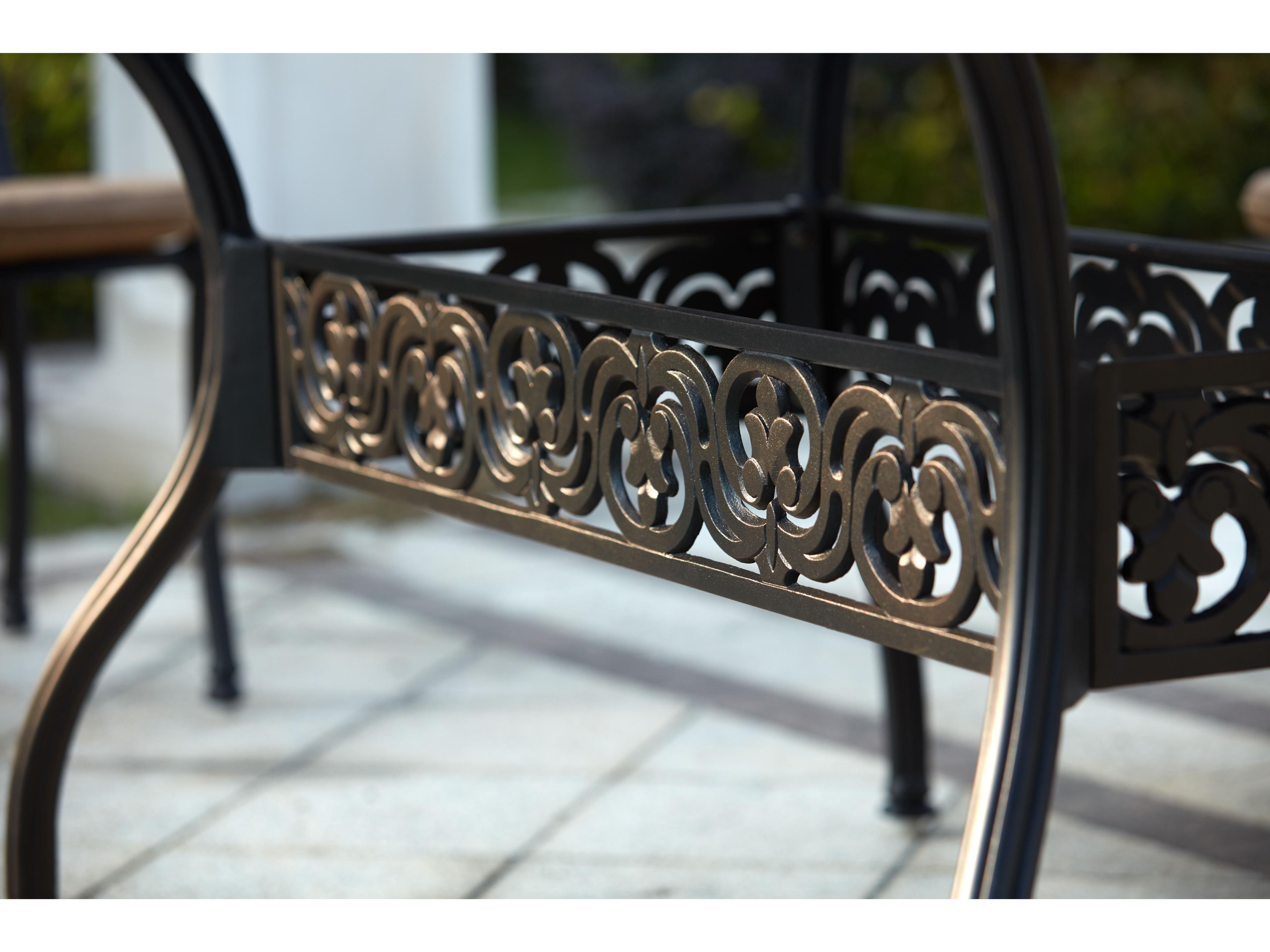 Darlee Outdoor Living Sedona Cast Aluminum 7-Piece Dining Set (with 2 Swivel Rockers) with Cushions and 42 x 72'' Rectangular Dining Table