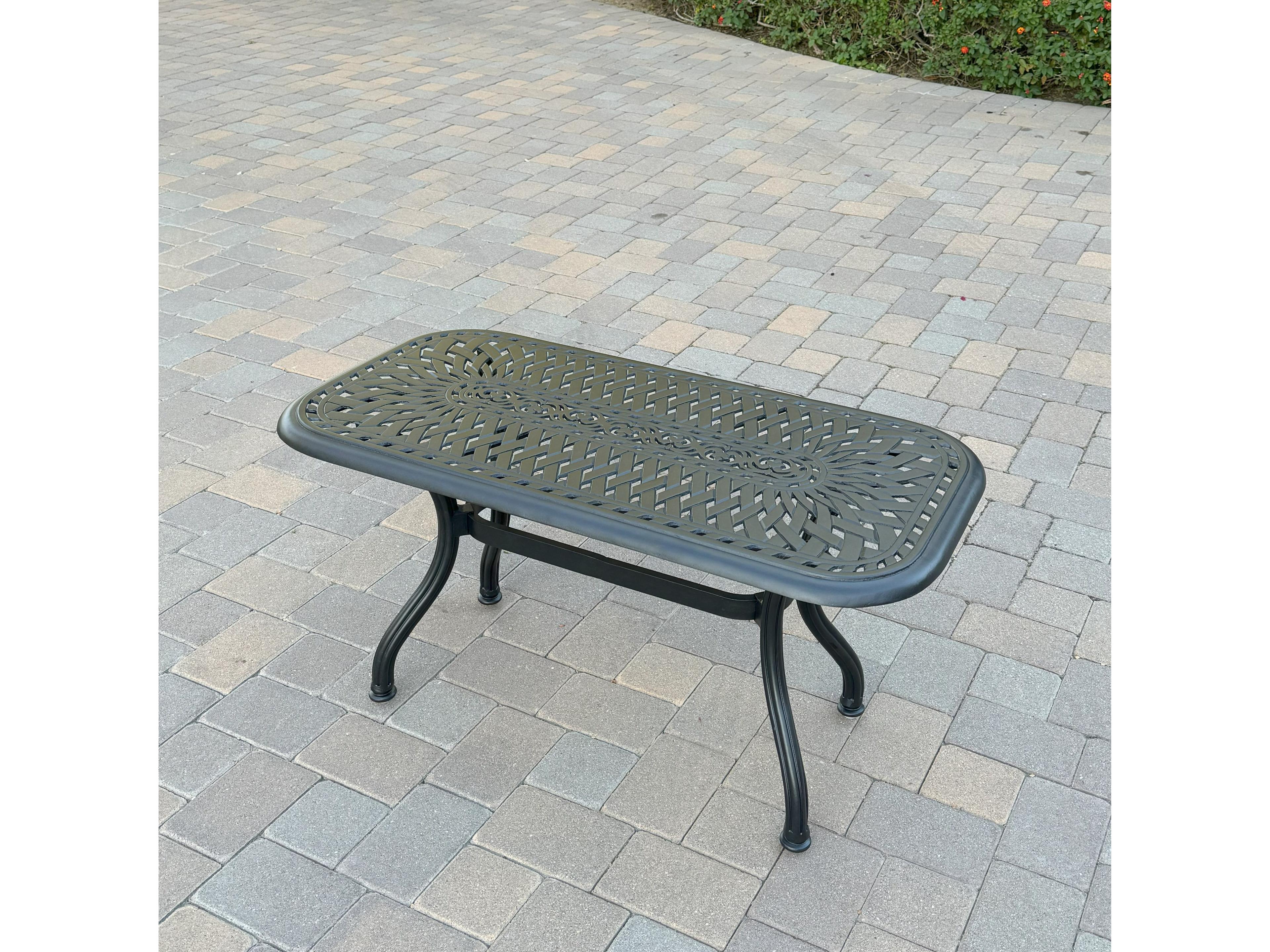 Darlee Outdoor Living Series Antique Bronze Cast-Aluminum Rectangular Coffee Table