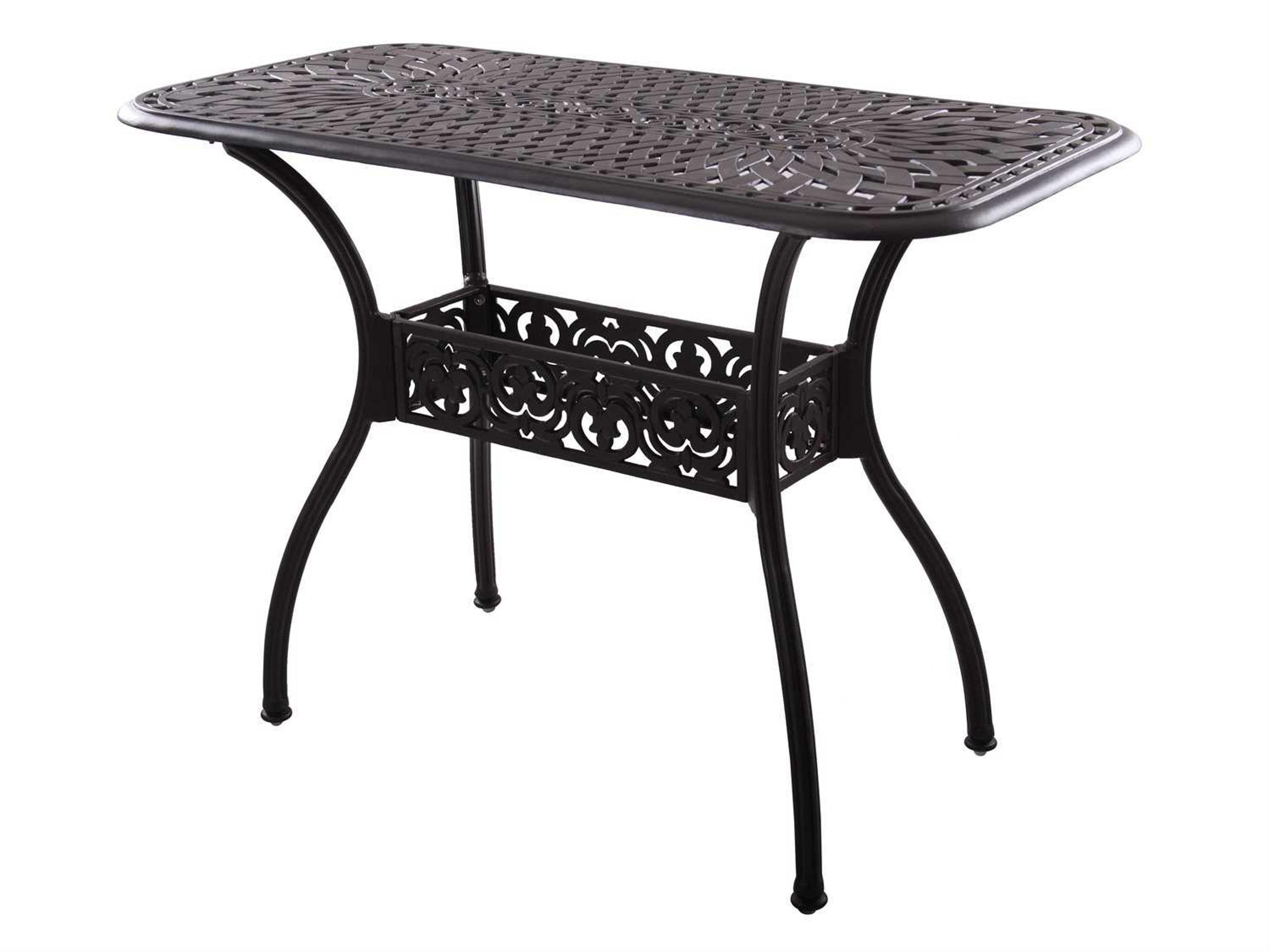 Series Antique Bronze Cast Aluminum Rectangular Counter Height Serving Table