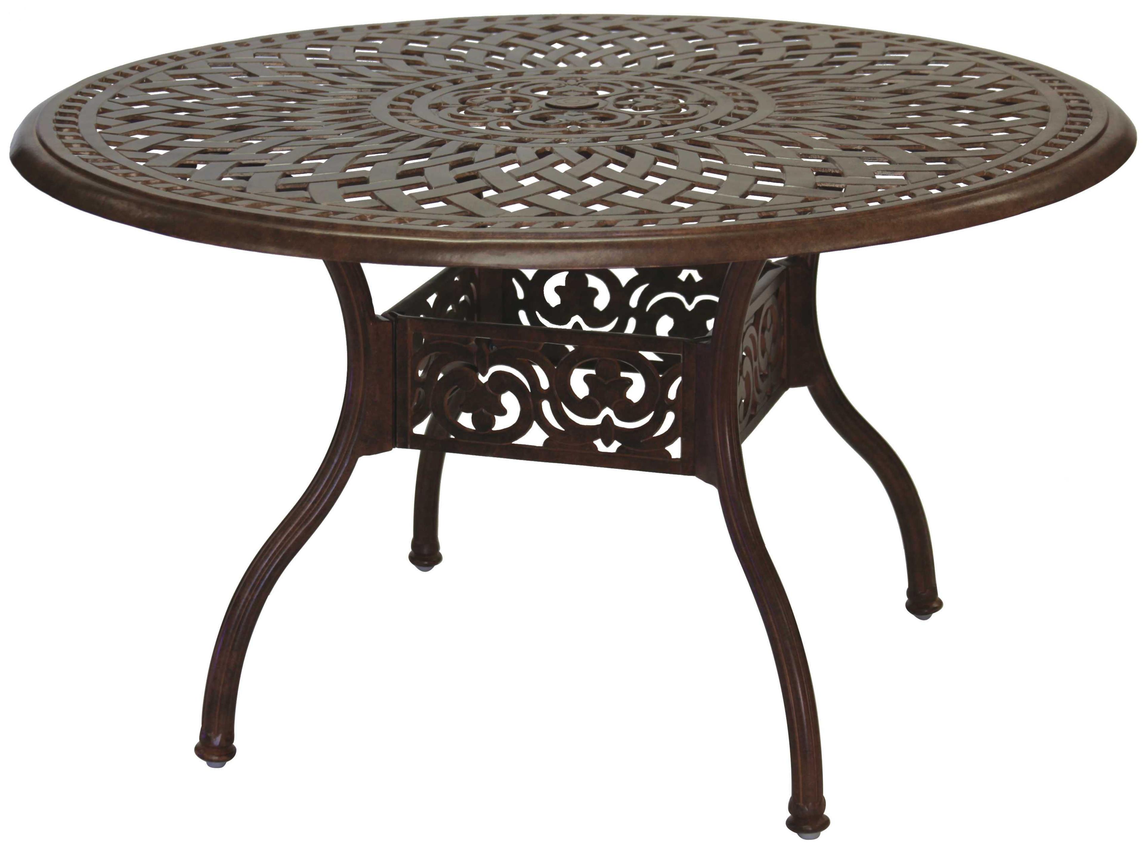 Series Cast Aluminum Round Umbrella Hole Dining Table
