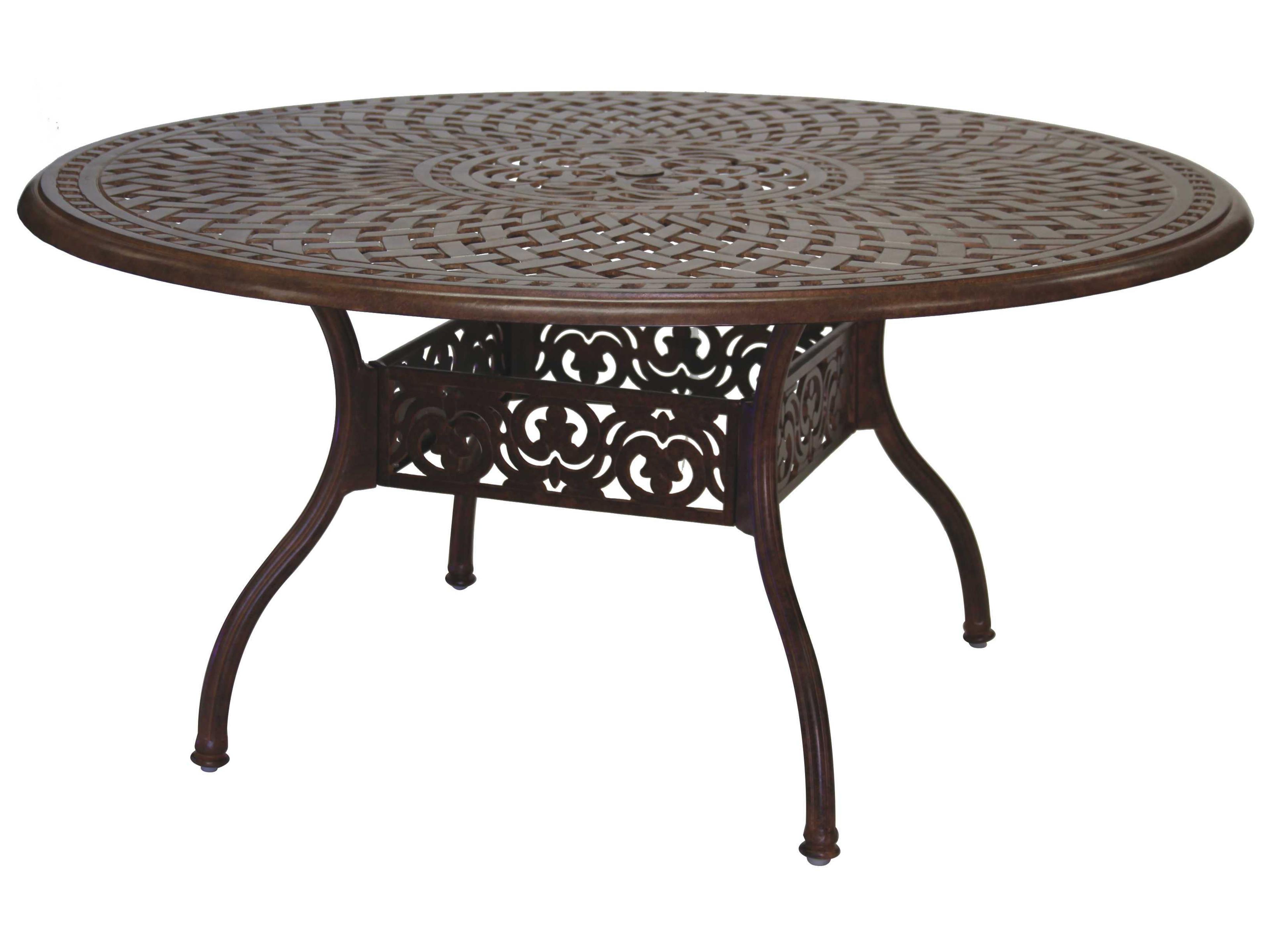 Series Cast Aluminum Round Umbrella Hole Dining Table
