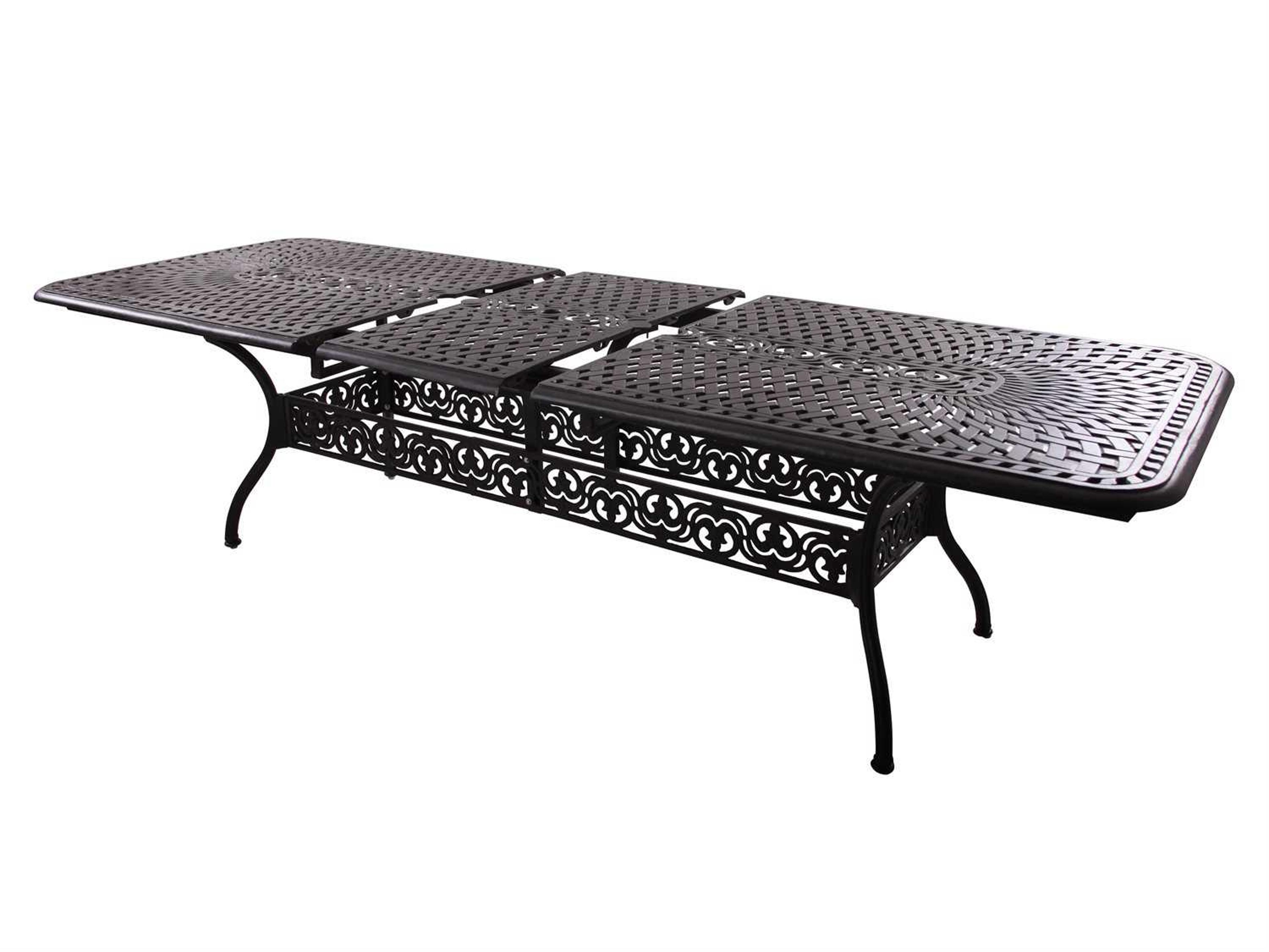 Darlee Outdoor Living Series Antique Bronze Cast Aluminum Rectangular Extendable Dining Table