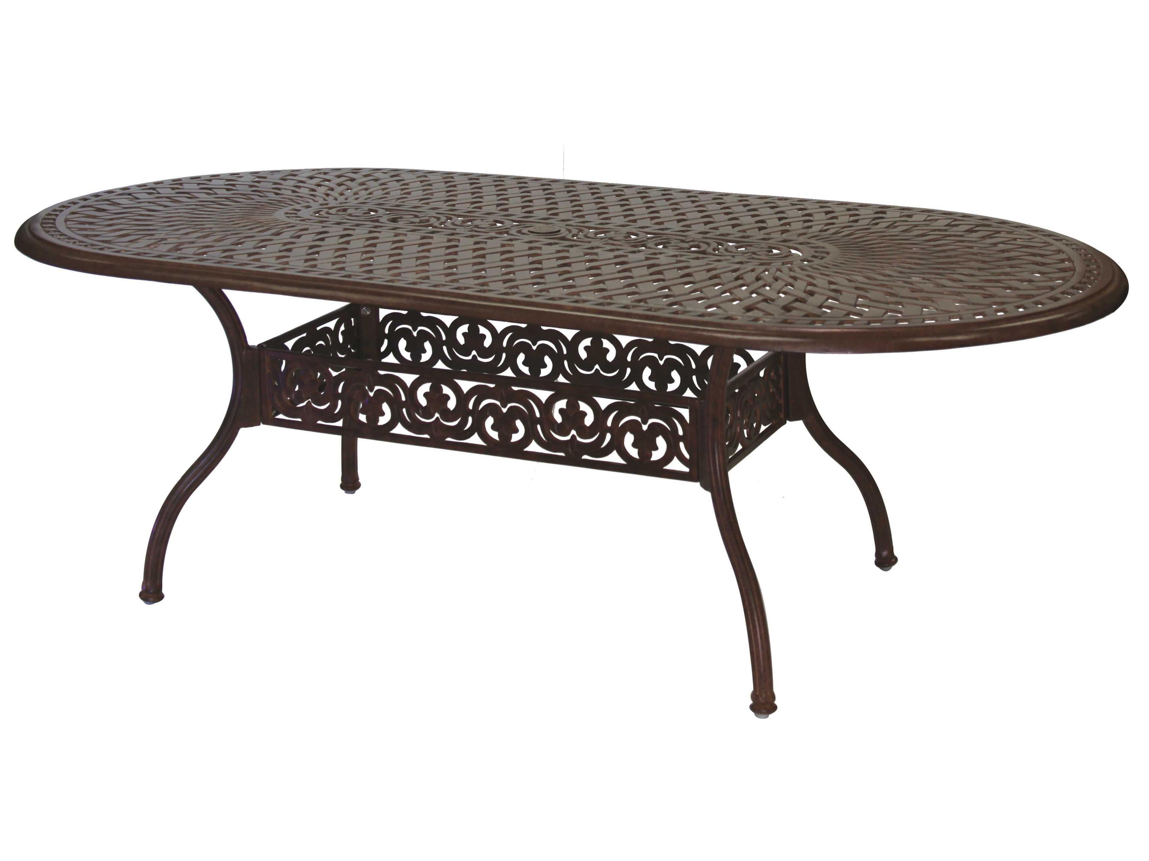 Series Antique Bronze Cast Aluminum Oval Dining Table