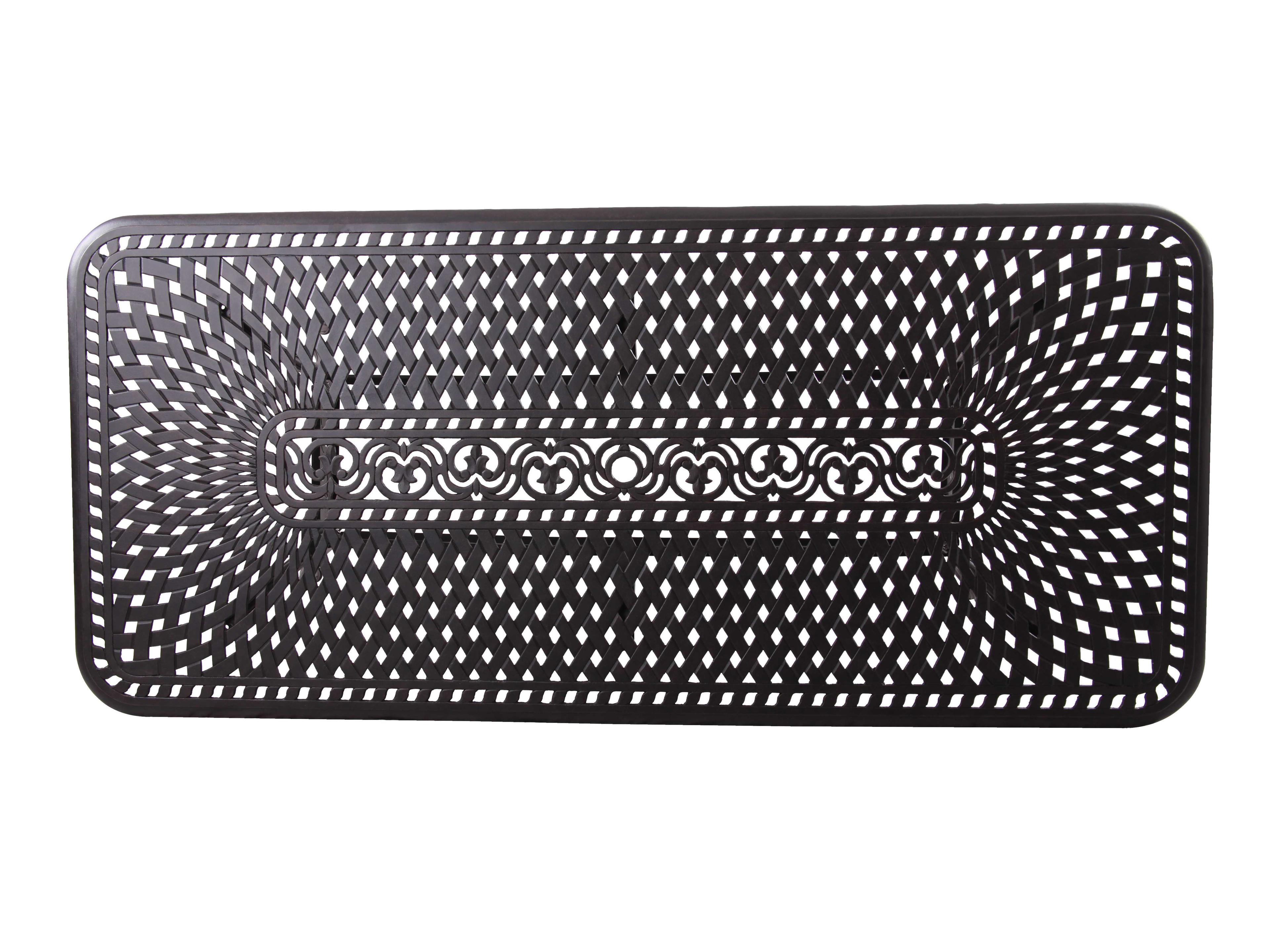 Darlee Outdoor Living Series Cast Aluminum Rectangular Umbrella Hole Dining Table