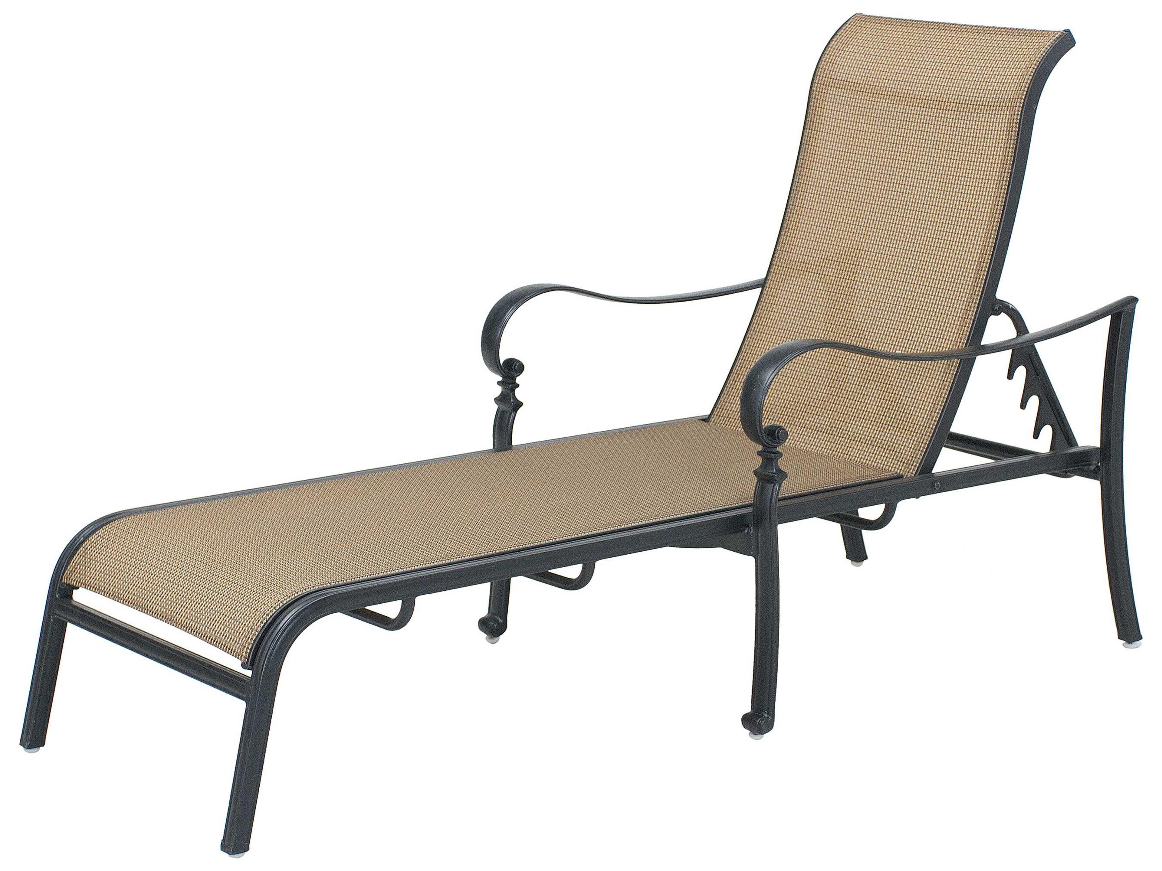Mountain View Cast Aluminum Sling Chaise Lounge Extra Long in Antique Bronze