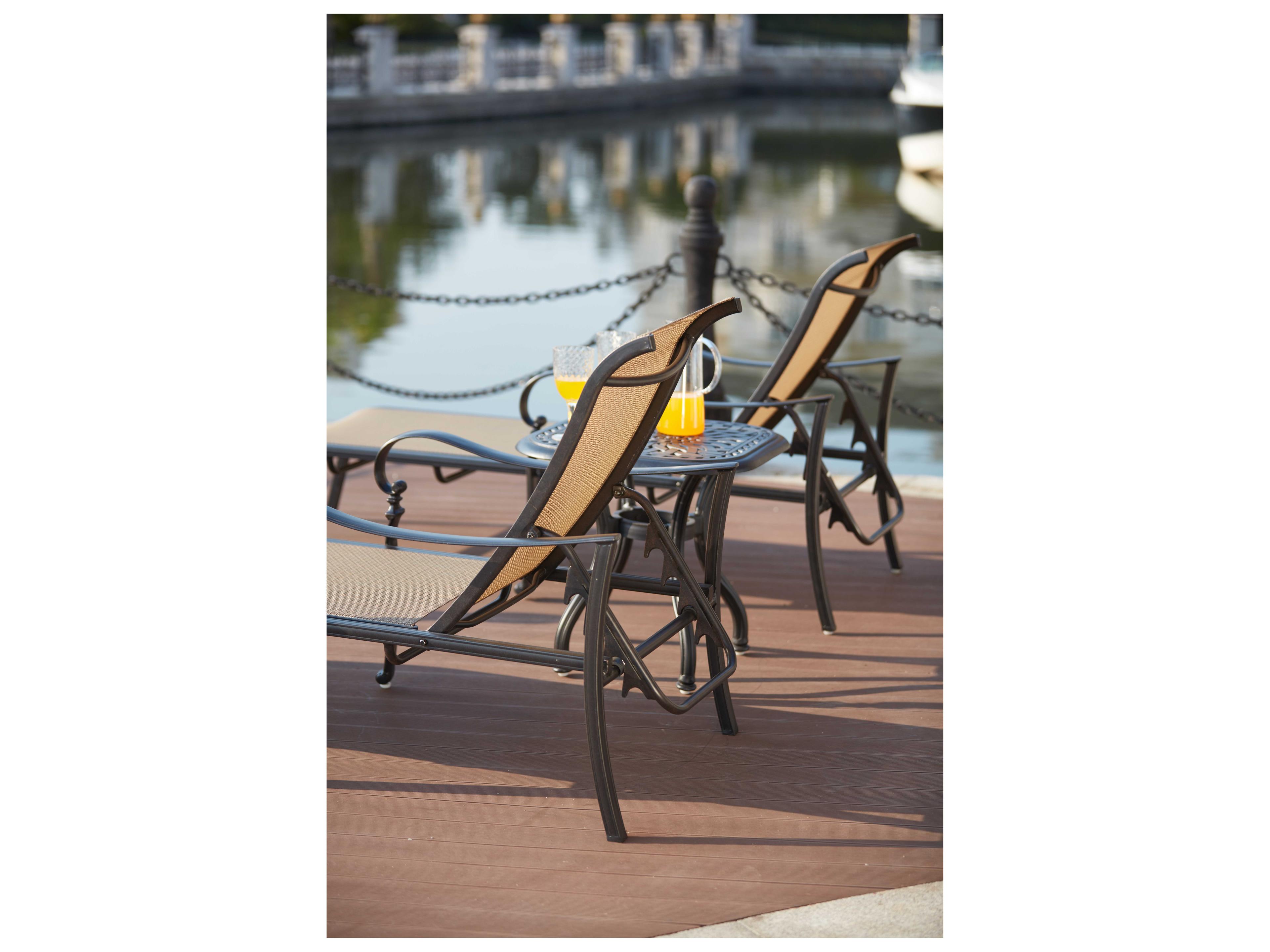 Darlee Outdoor Living Mountain View Cast Aluminum Sling Swivel Rocker Chair in Antique Bronze
