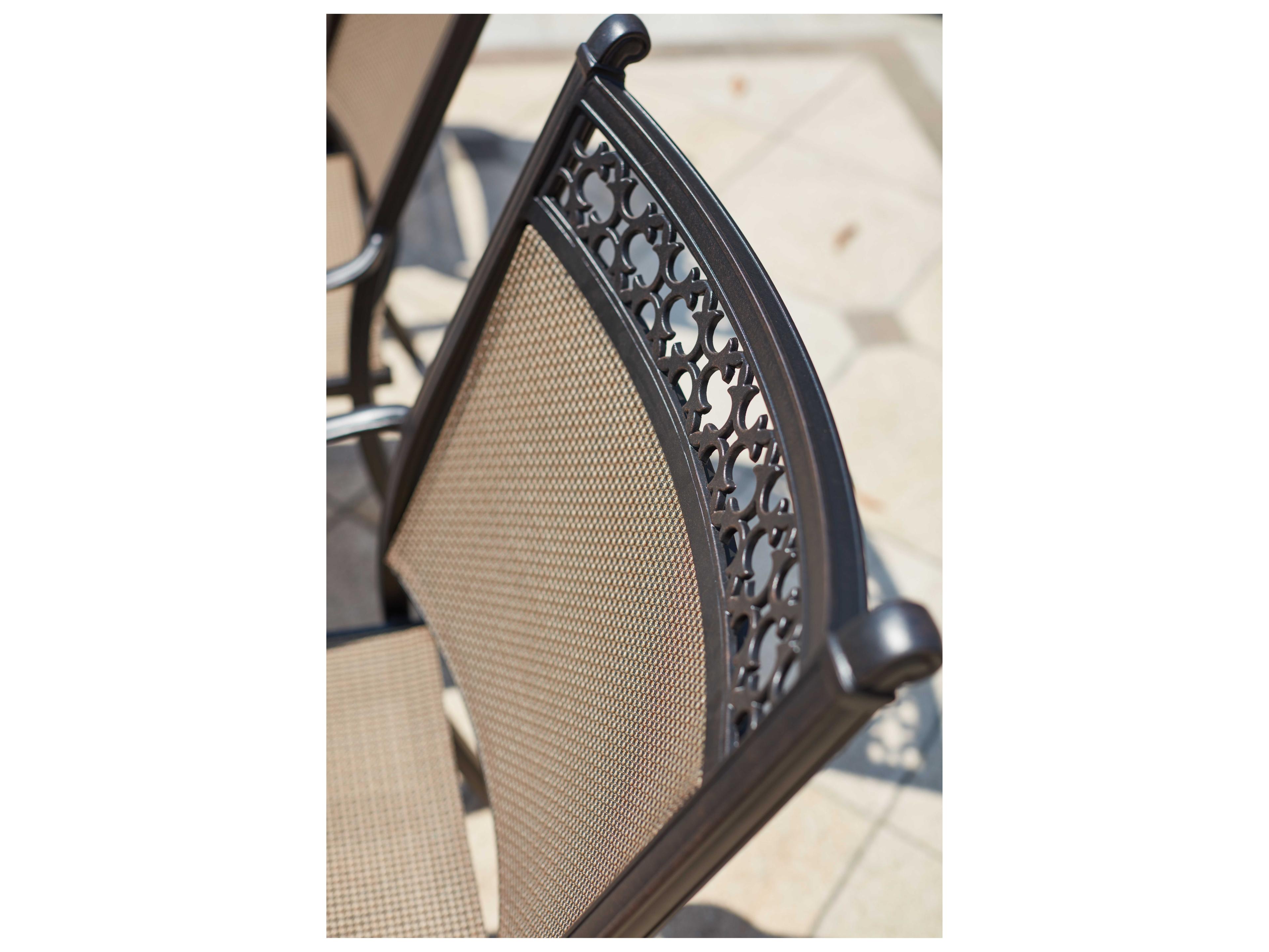 Darlee Outdoor Living Mountain View Cast Aluminum Sling Swivel Rocker Chair in Antique Bronze