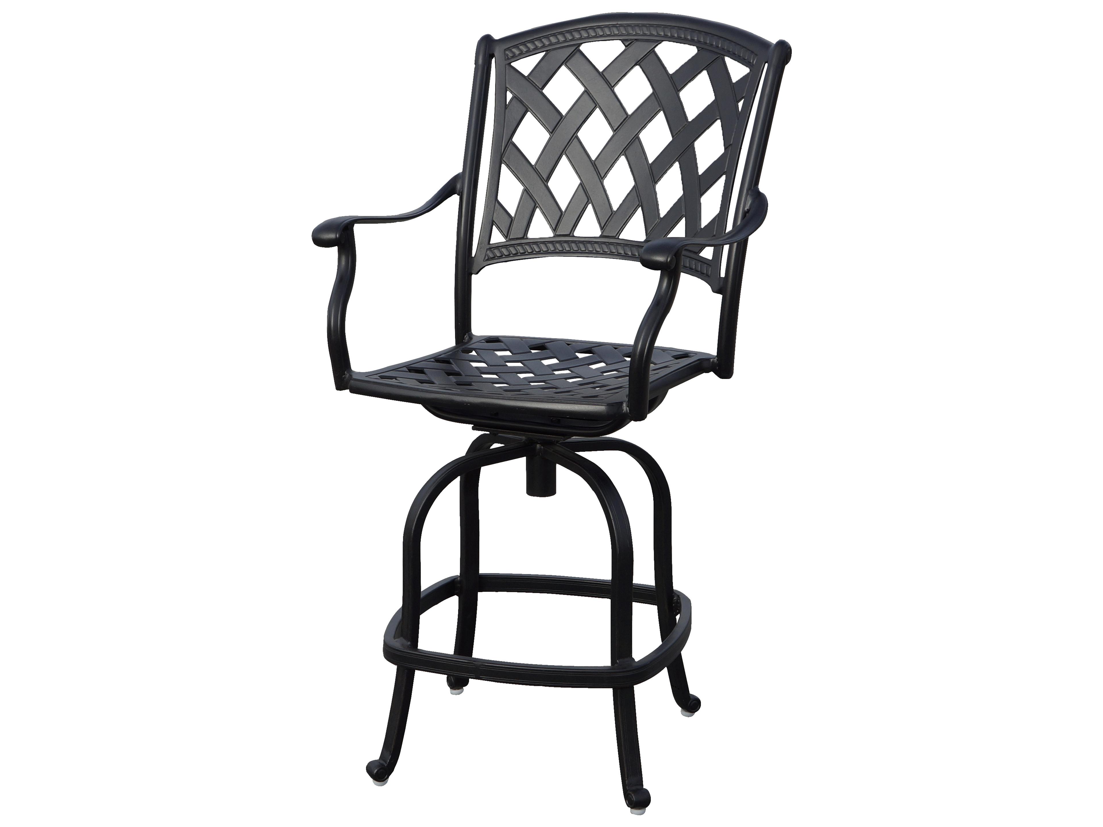 Darlee Outdoor Living Ocean View Cast Aluminum 3-Piece Counter Height Set with 26 x 52'' Rectangular Counter Table