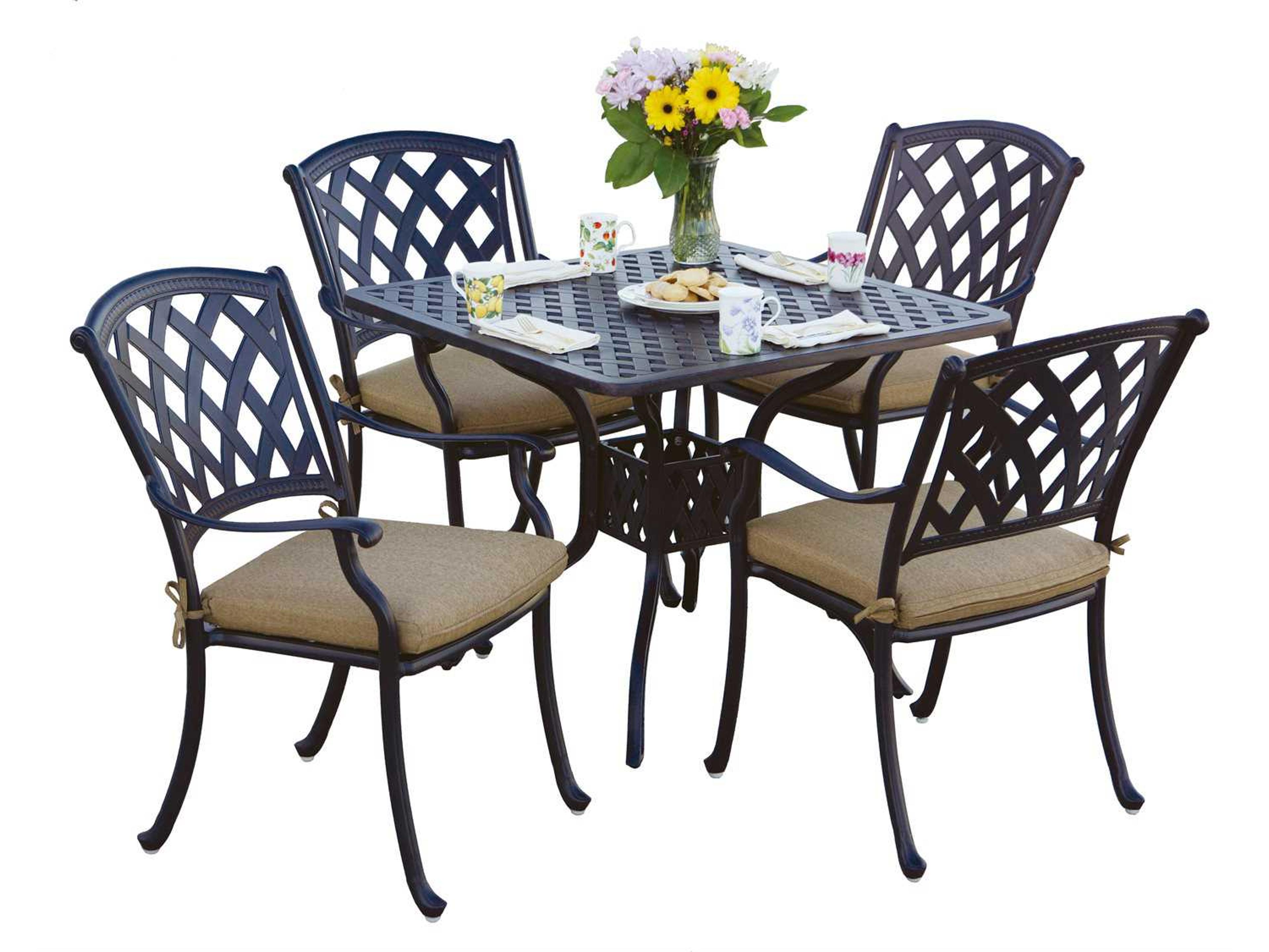 Darlee Ocean View Antique Bronze Cast Aluminum Patio Dining Set