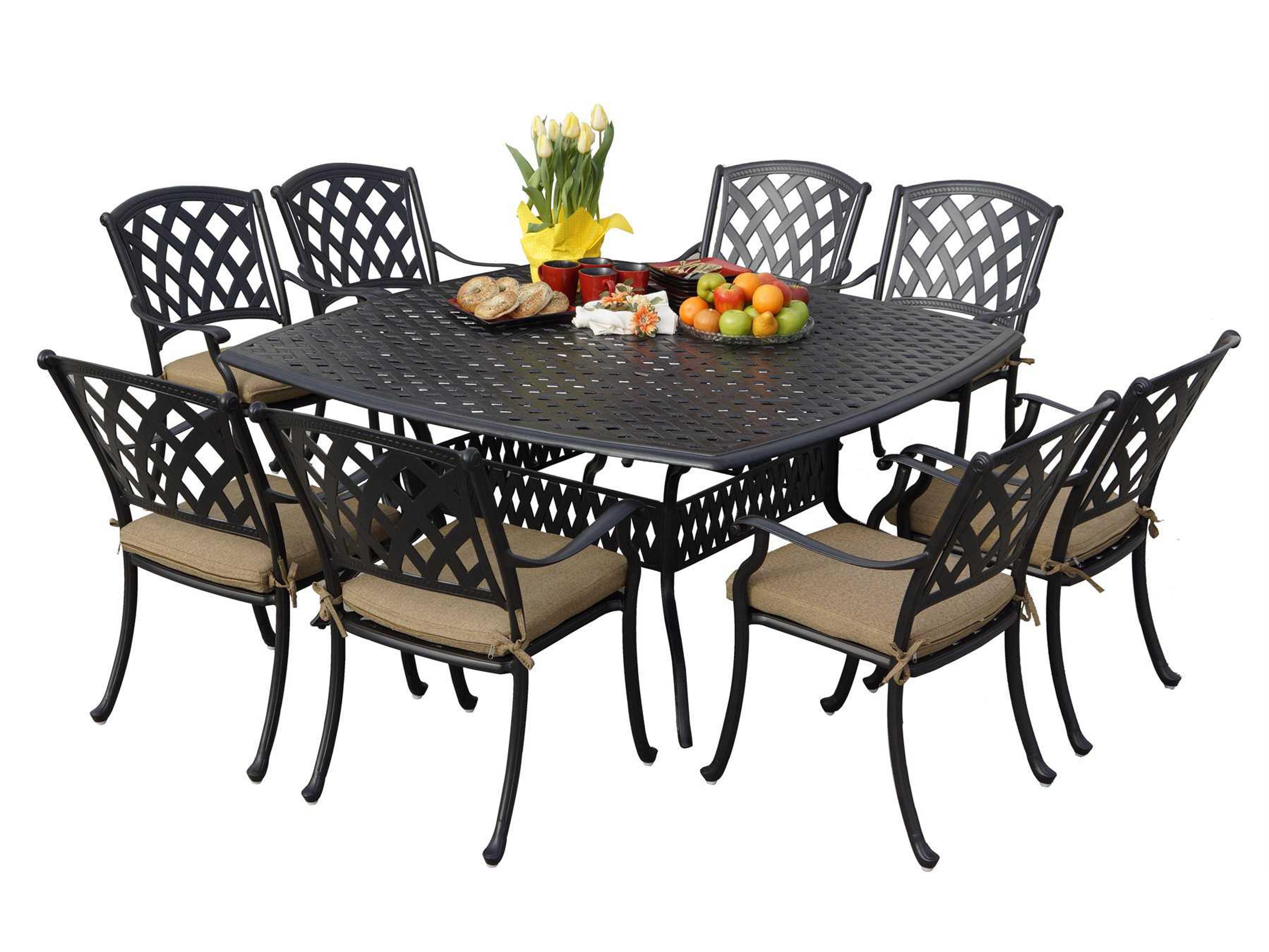 Darlee Ocean View Antique Bronze Cast Aluminum Patio Dining Set