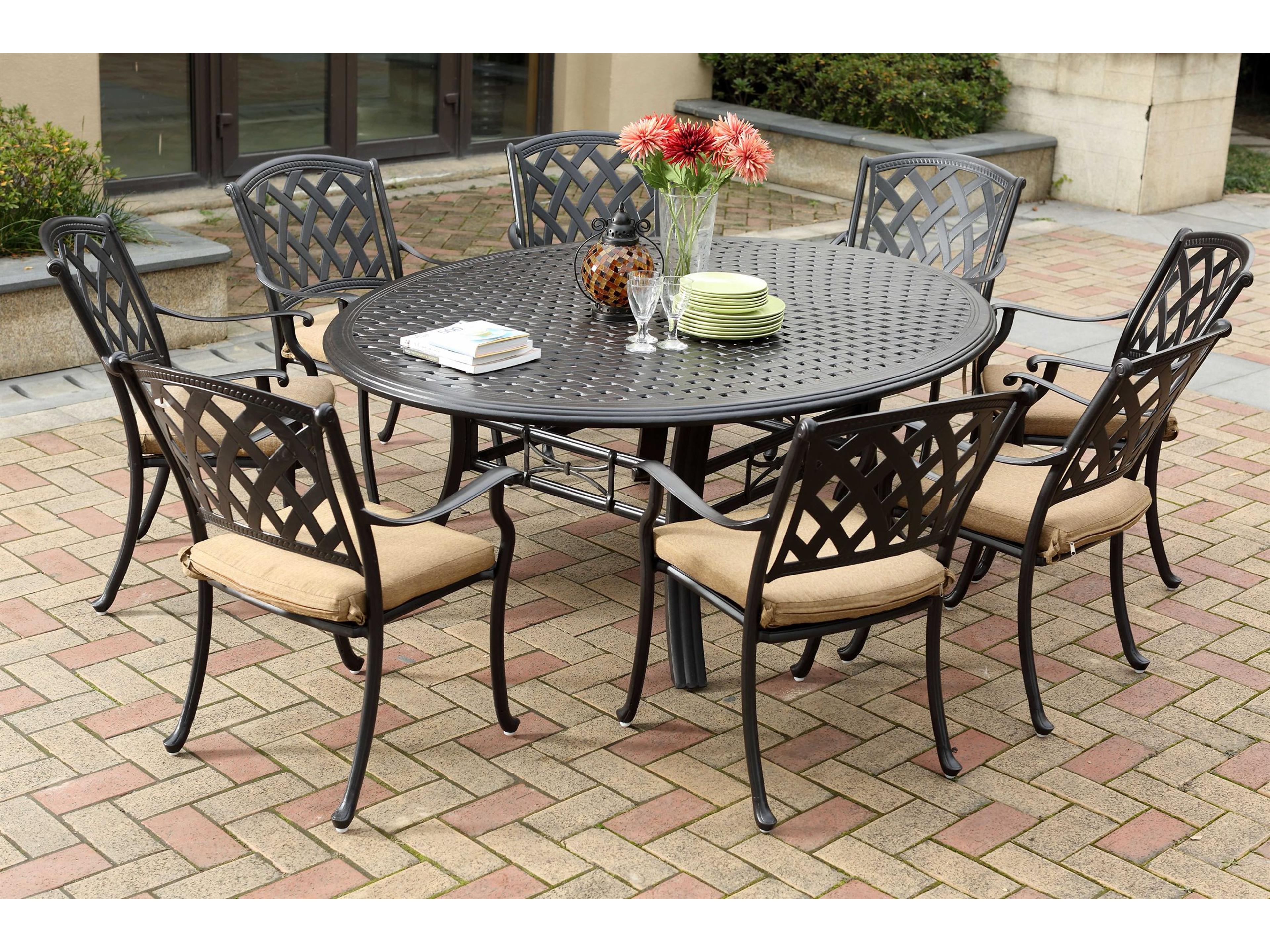 Darlee Ocean View Antique Bronze Cast Aluminum Outdoor Dining Set