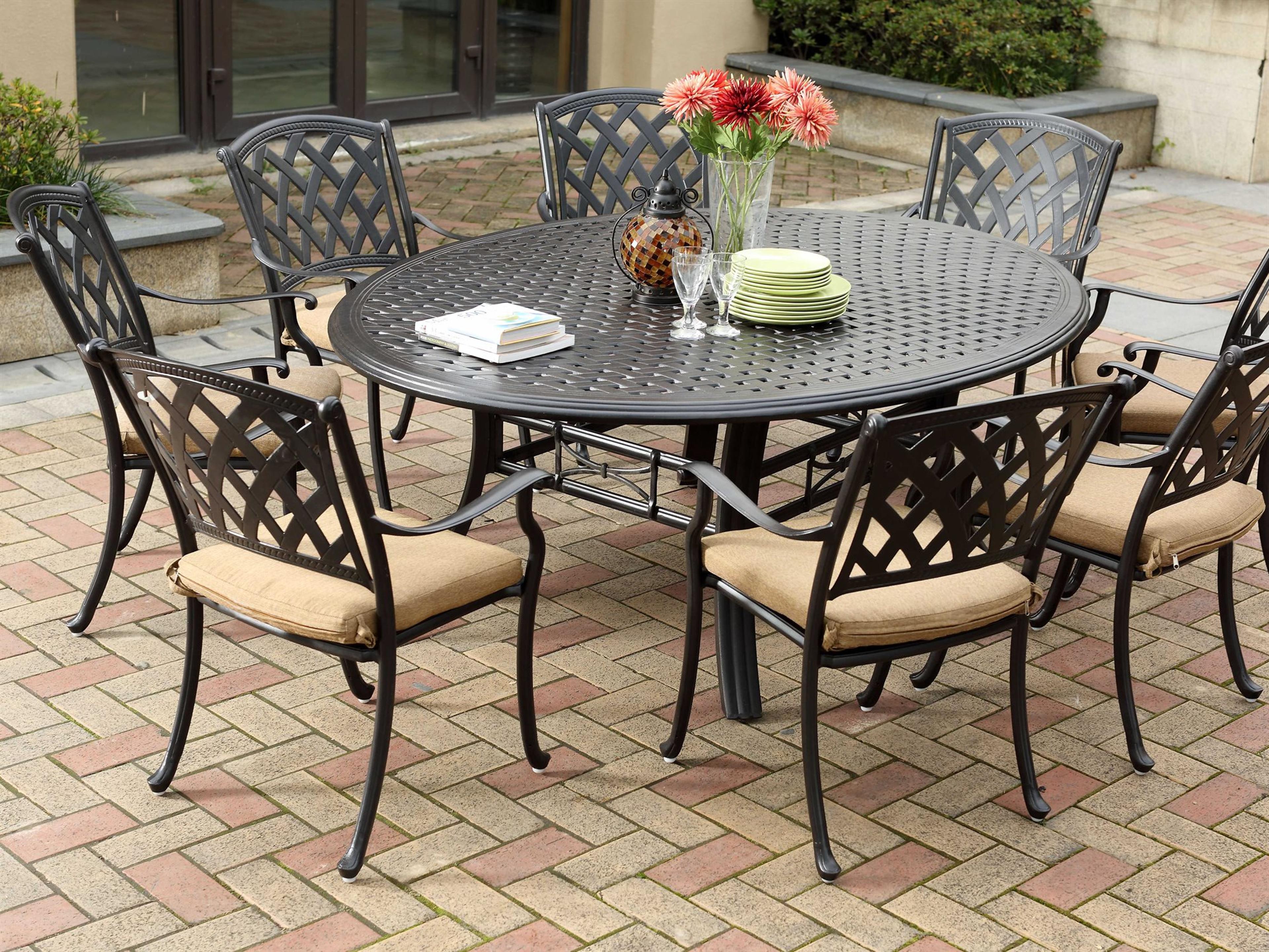 Darlee Ocean View Antique Bronze Cast Aluminum Outdoor Dining Set