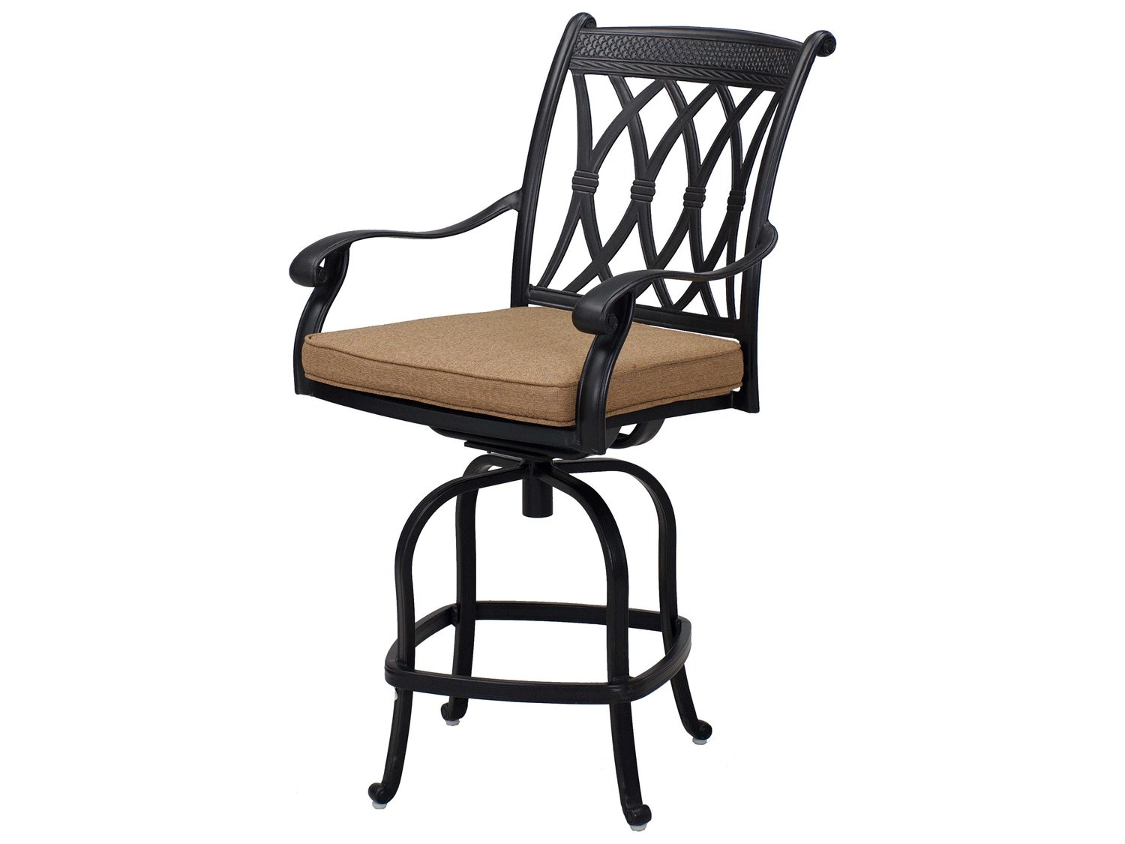 Capri Cast Aluminum Cushion Swivel Bar Stool