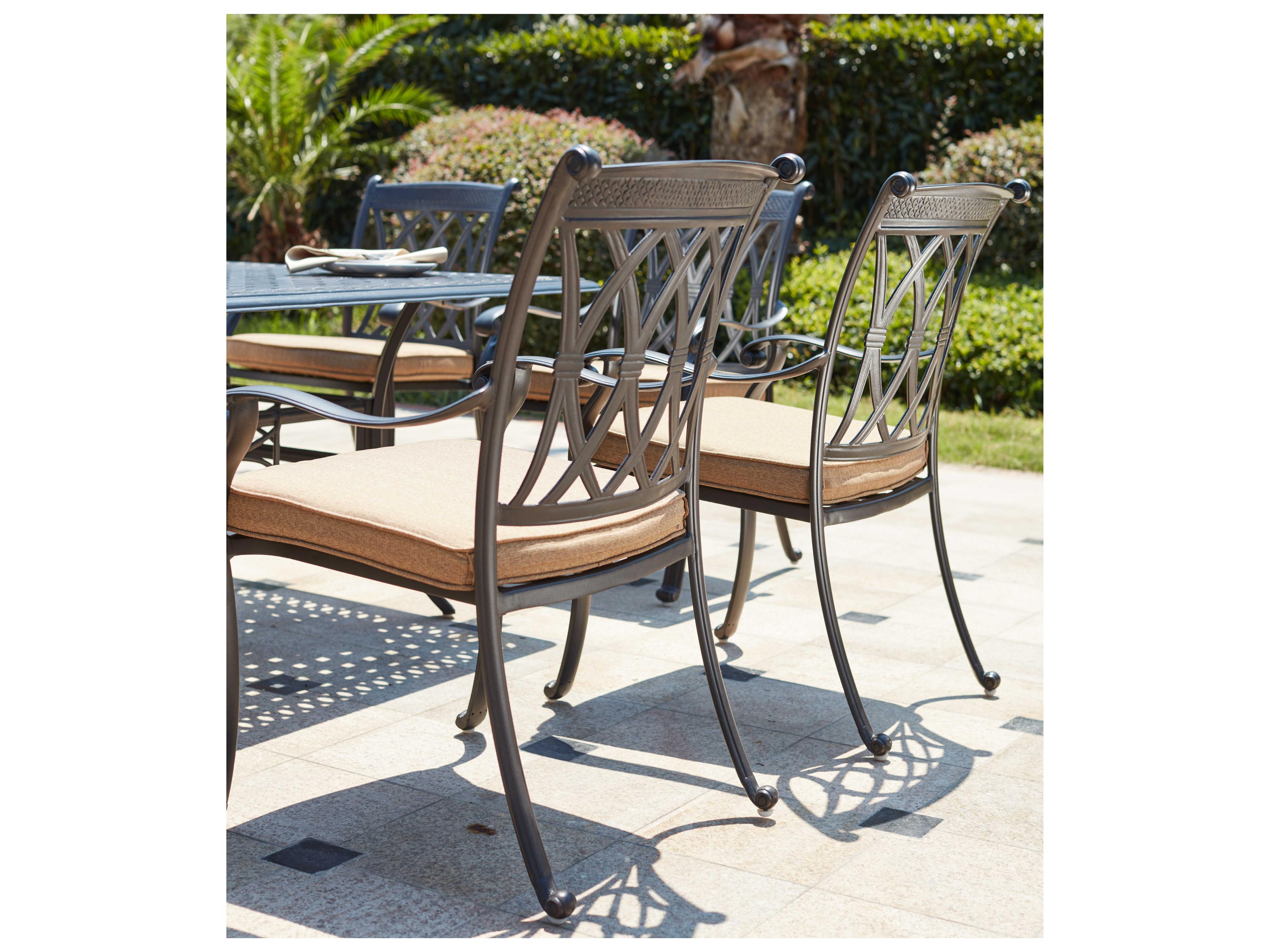 Darlee Outdoor Living Capri Cast Aluminum 9- Piece Dining Set with 60 Inch Square Dining Table in Antique Bronze