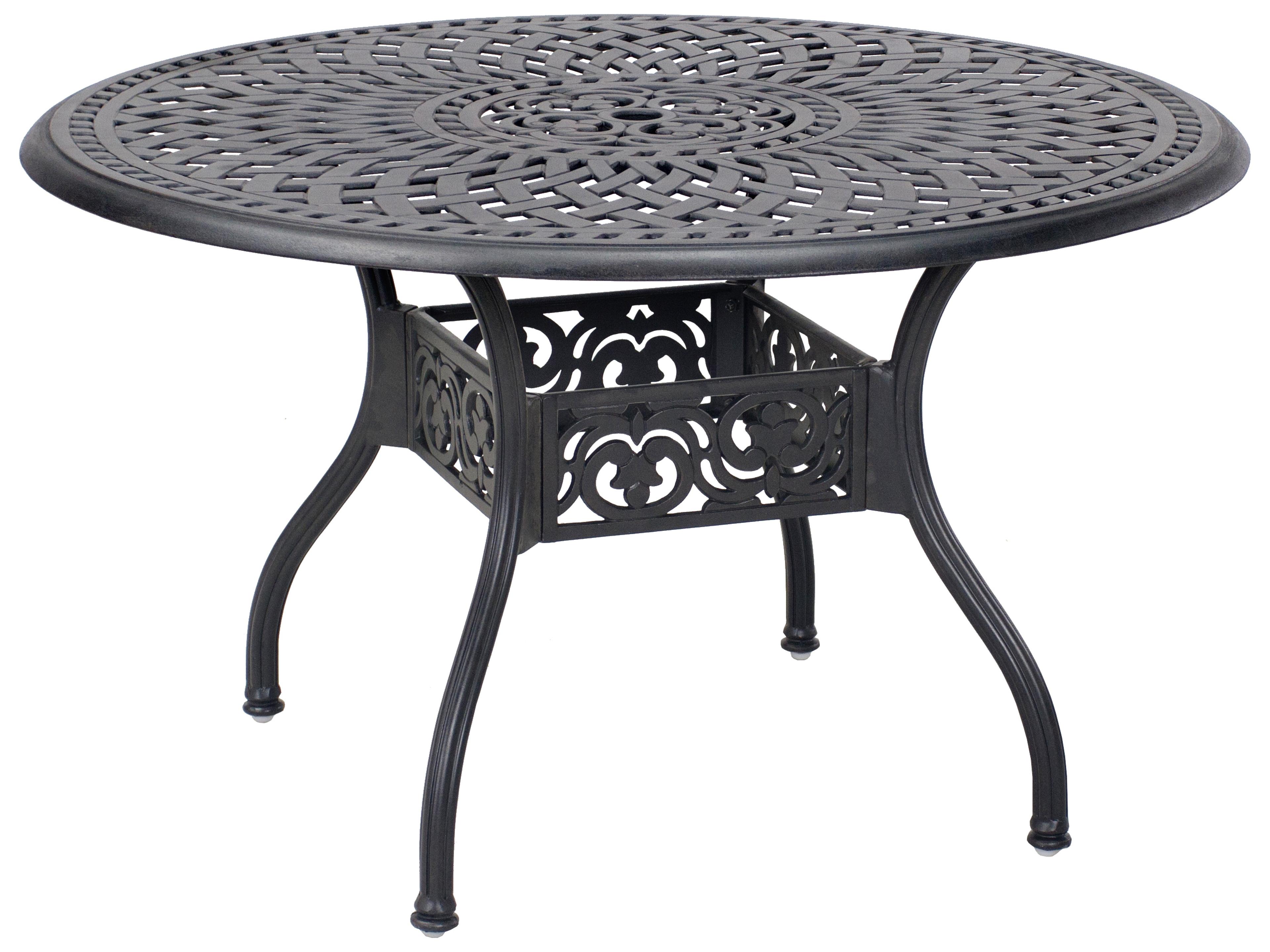 Darlee Outdoor Living Santa Anita Cast Aluminum 5-Piece Dining Set with Cushions and 48'' Round Dining Table