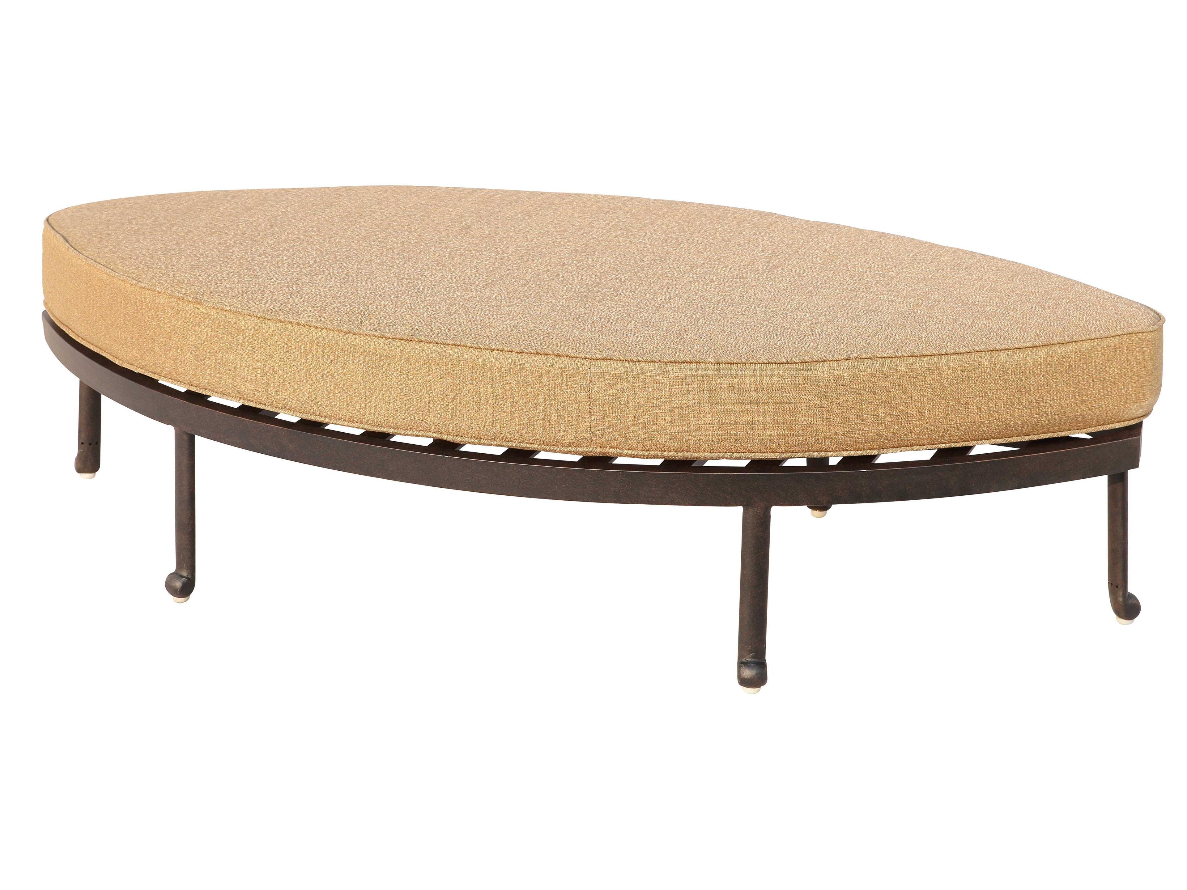 Santa Anita Cast Aluminum Antique Bronze Leaf Shape Ottoman