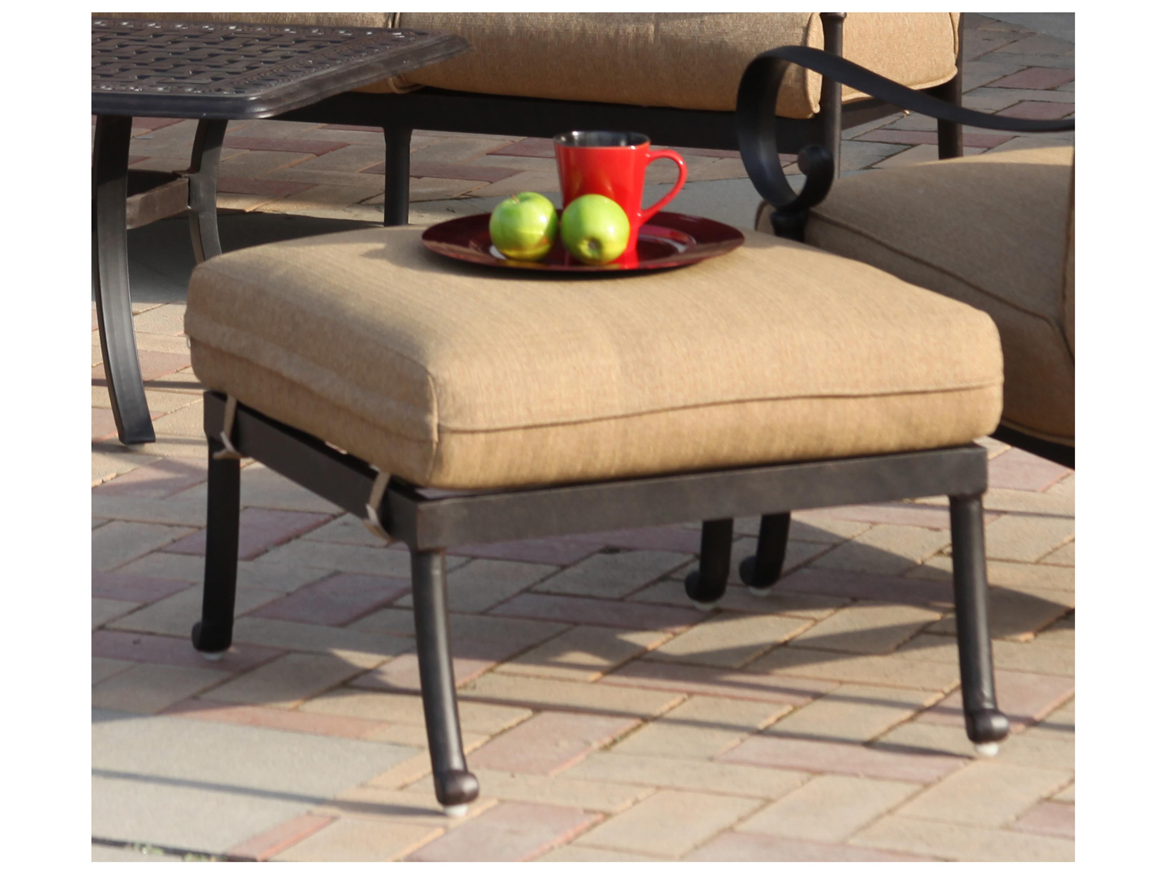 Santa Anita Cast Aluminum Antique Bronze Ottoman