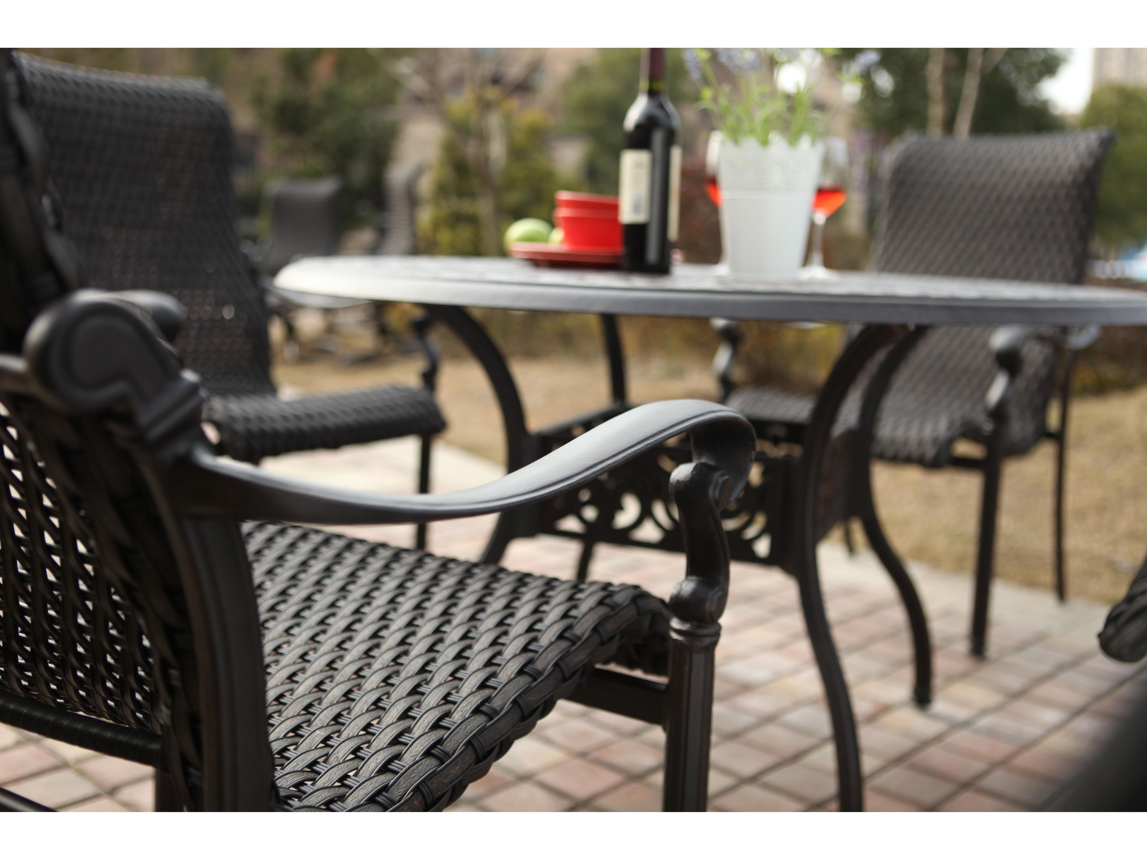 Darlee Outdoor Living Victoria Cast Aluminum 5-Piece Dining Set with 48'' Round Dining Table